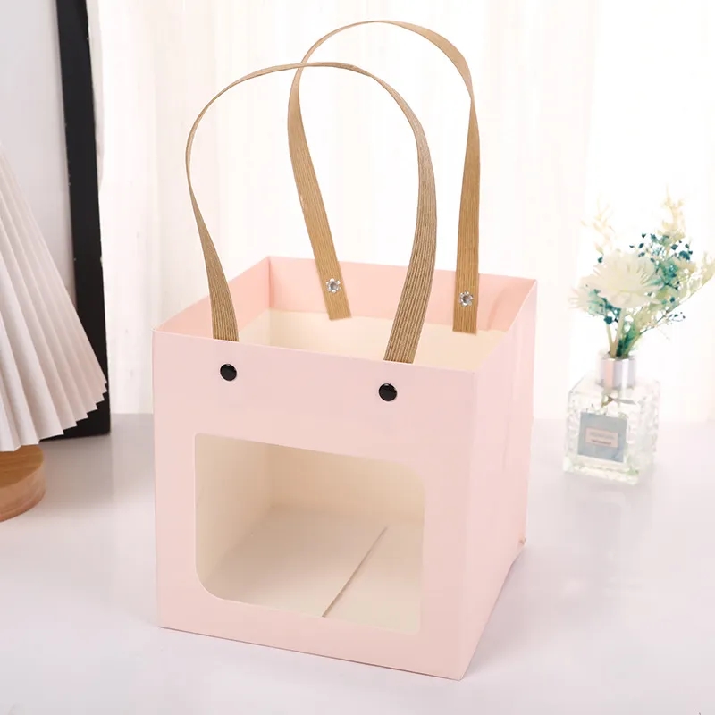 Kraft Paper Bags Gift Box with Window and Handle 2