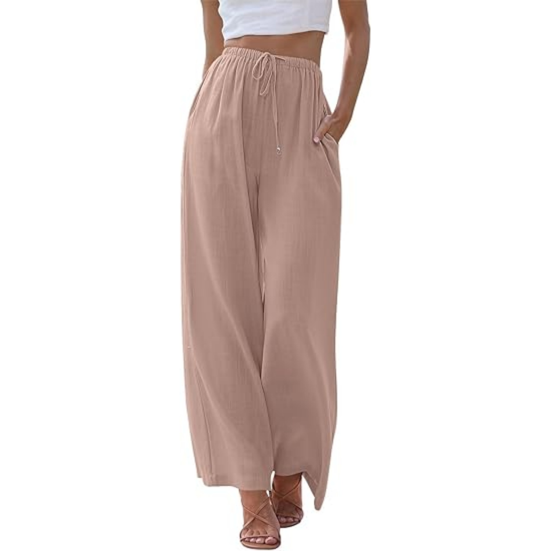 Women's Linen Summer Palazzo Pants 14