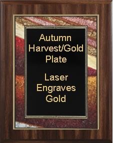8" x 10" Classic Walnut Finish Plaque with an Autumn Harvest Art/Black Plate 1