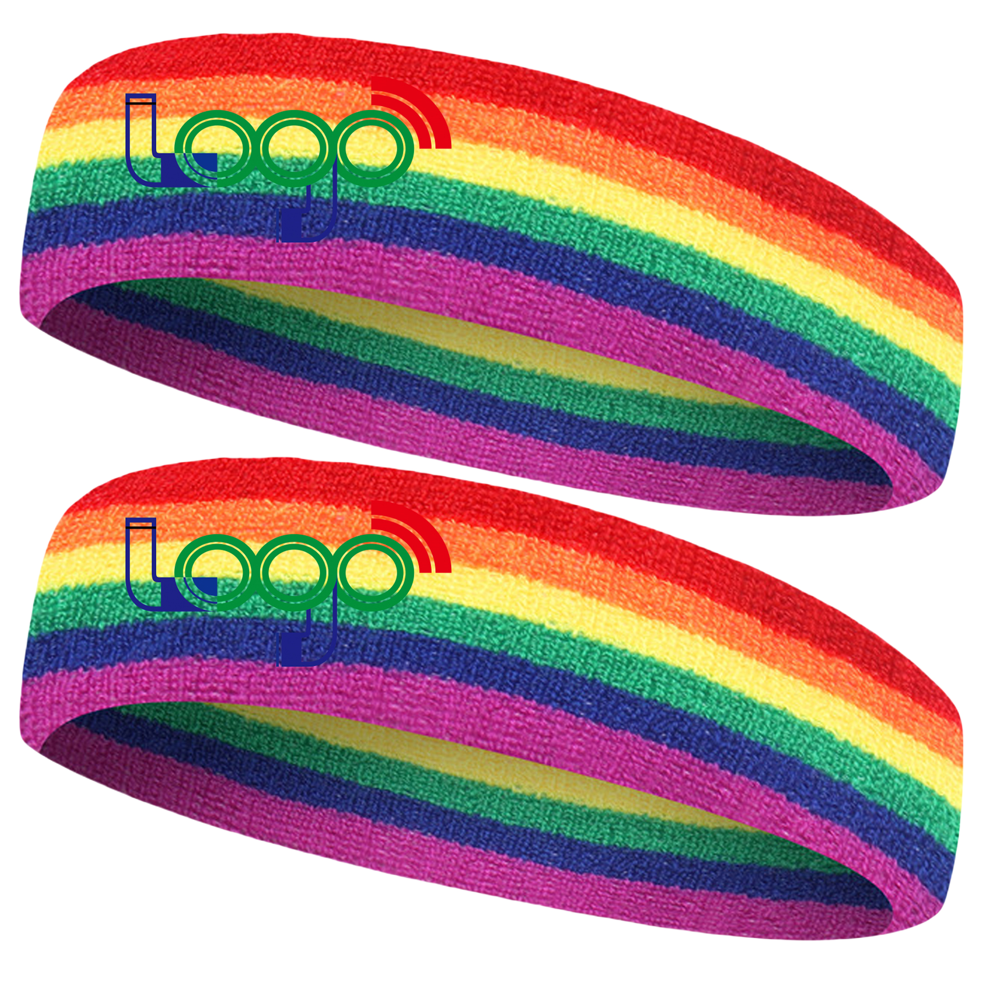 Absorbent Rainbow Sports Headband MOQ20 2