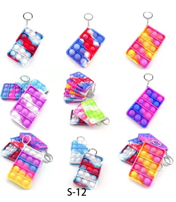 Stress Relief Fidget Silicone Flipping keychain 23
