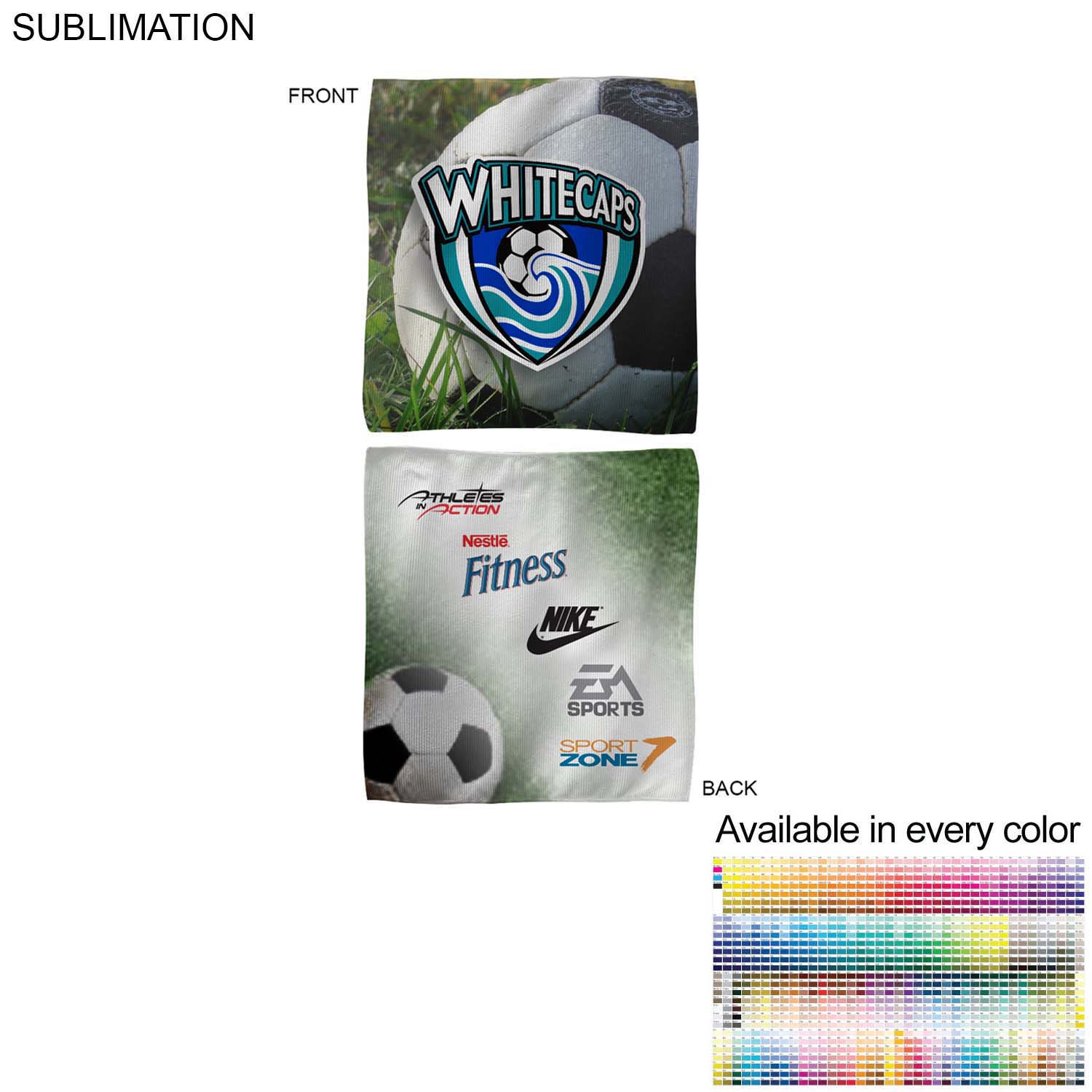 Microfiber Dri-Lite Terry Team and Sponsorship Towel, 12x12, Sublimated Edge to Edge 2 sides 7