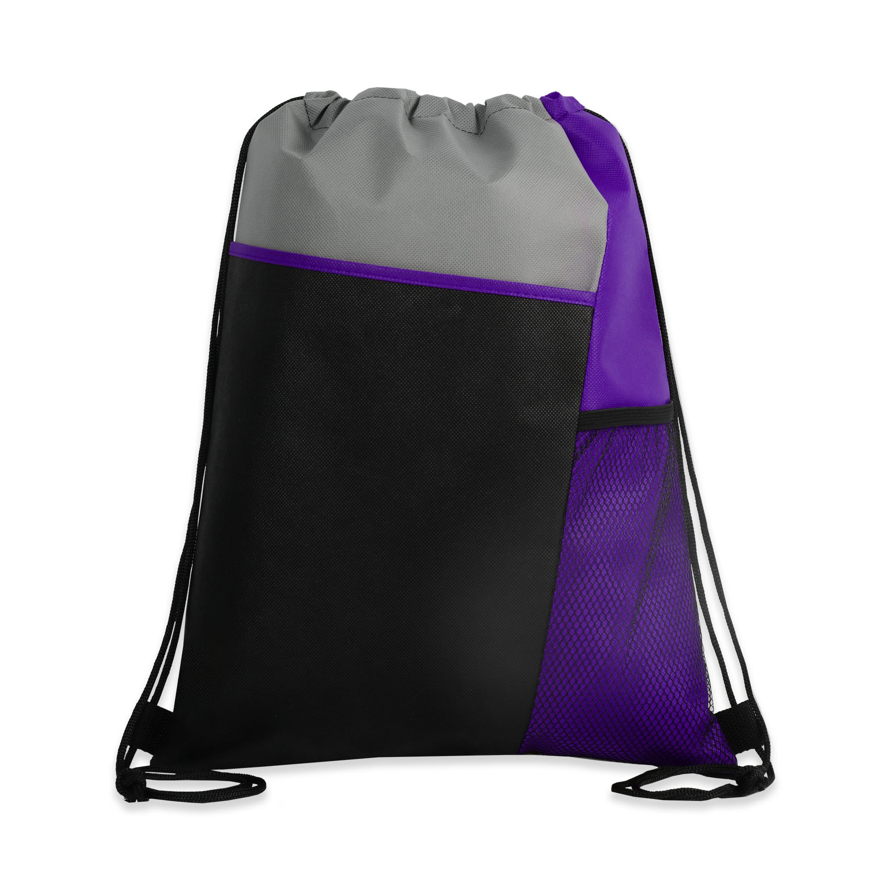 Tri-Colored Mesh Pocket Drawstring Backpack 20