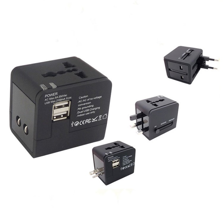 Universal International Travel AC Adapter W/USB Port 4