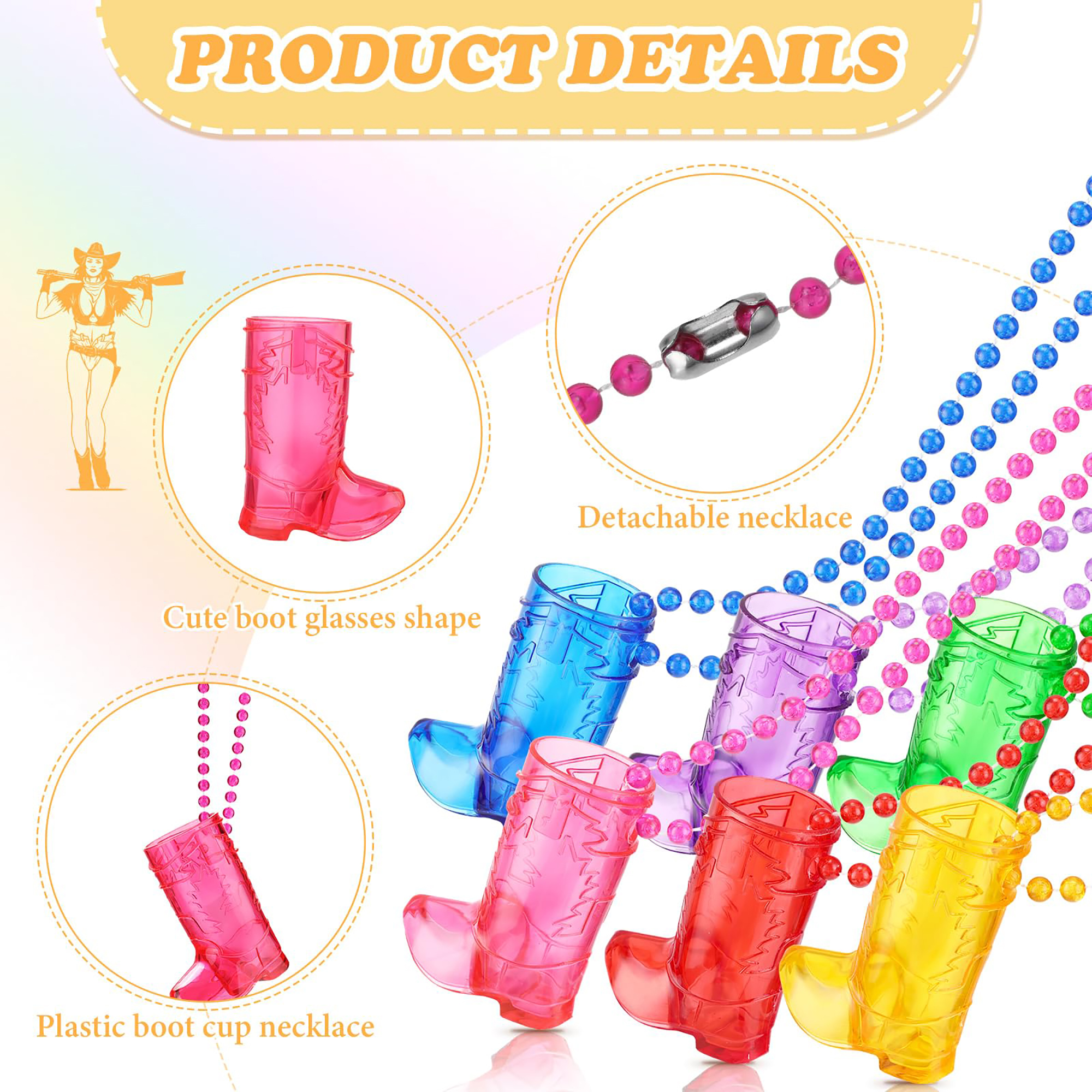 Cowboy Boot Style Plastic Shot Glass 5