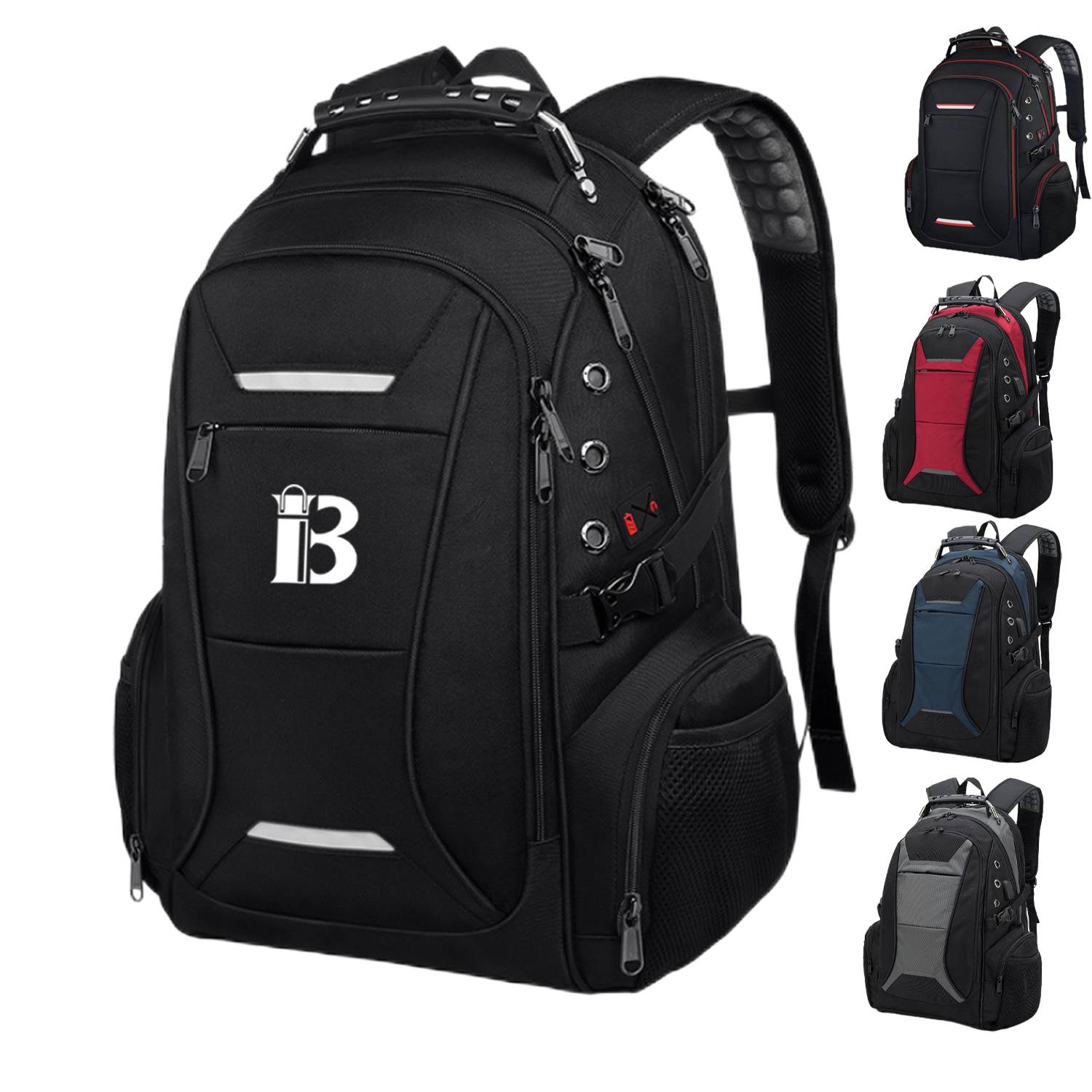 Business Computer Nylon Backpack With Earphone Port 2