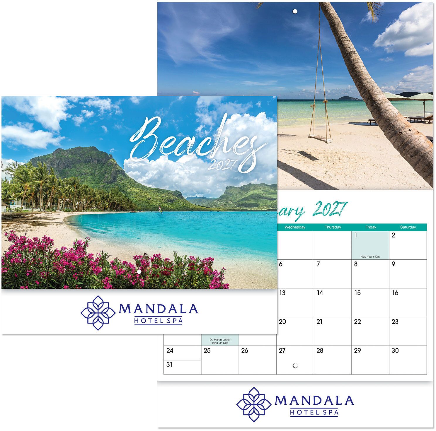 BEACHES STAPLED WALL CALENDAR