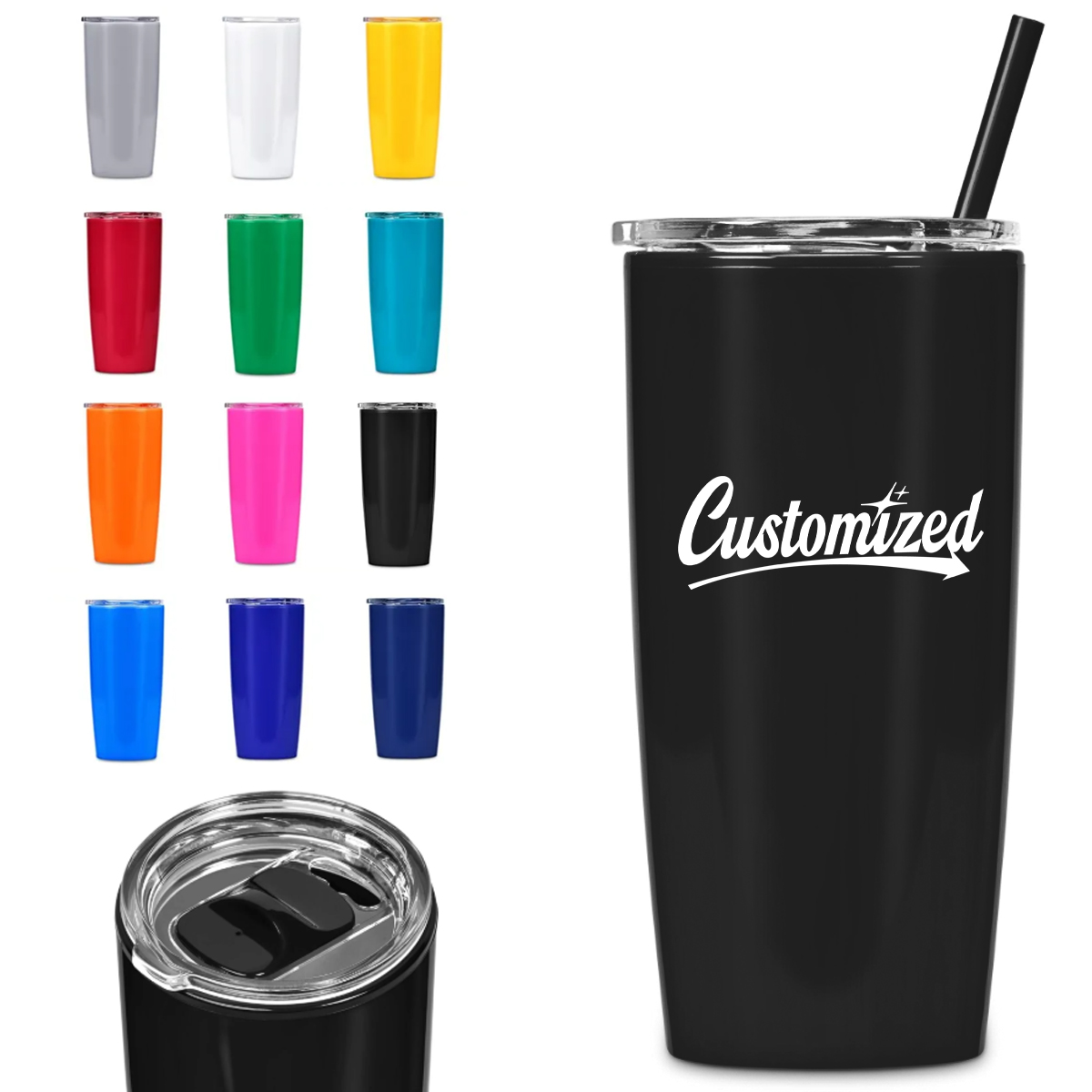 20oz Double Wall Tumbler with Straw 5