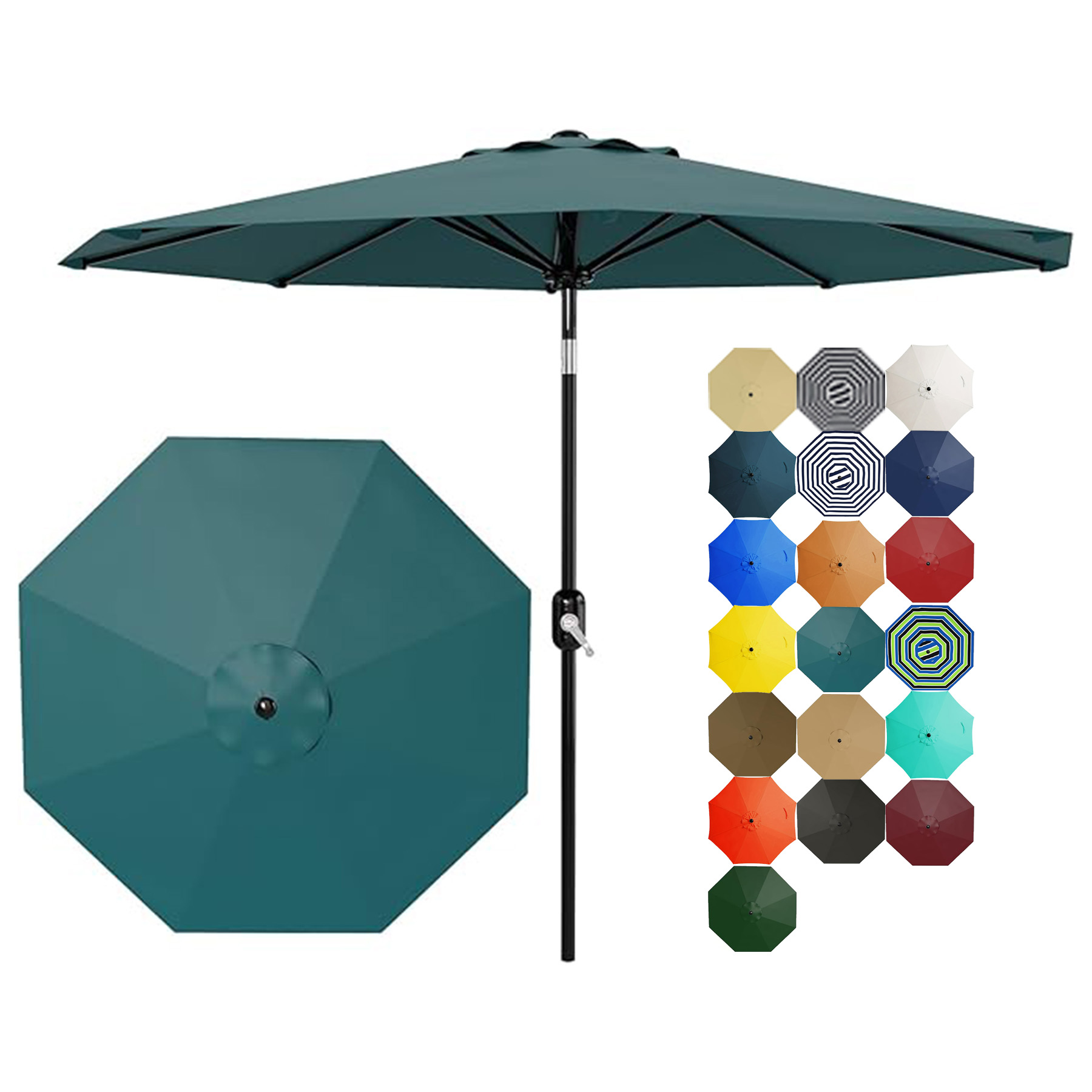 Crank Lift Button Tilt Outdoor Table Umbrella 16