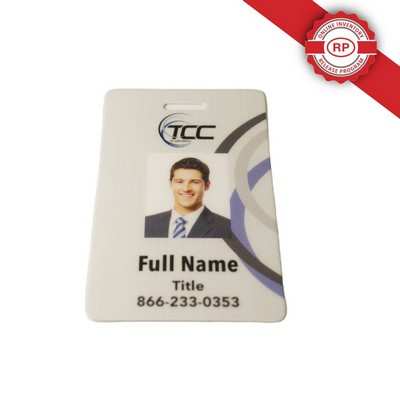 USA Made Tamper Evident Photo ID Badge (2.125"x3.375") Rectangle