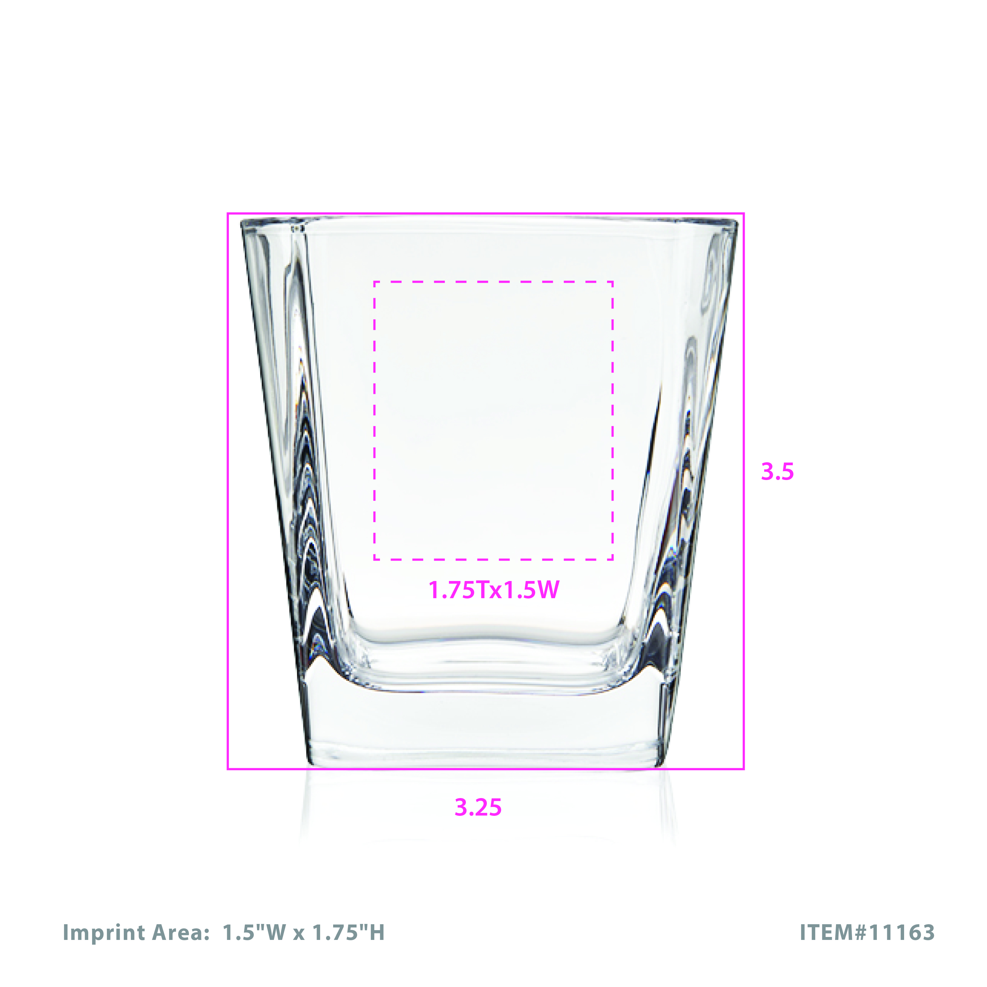 True® Square Rocks Glass, set of 4 5