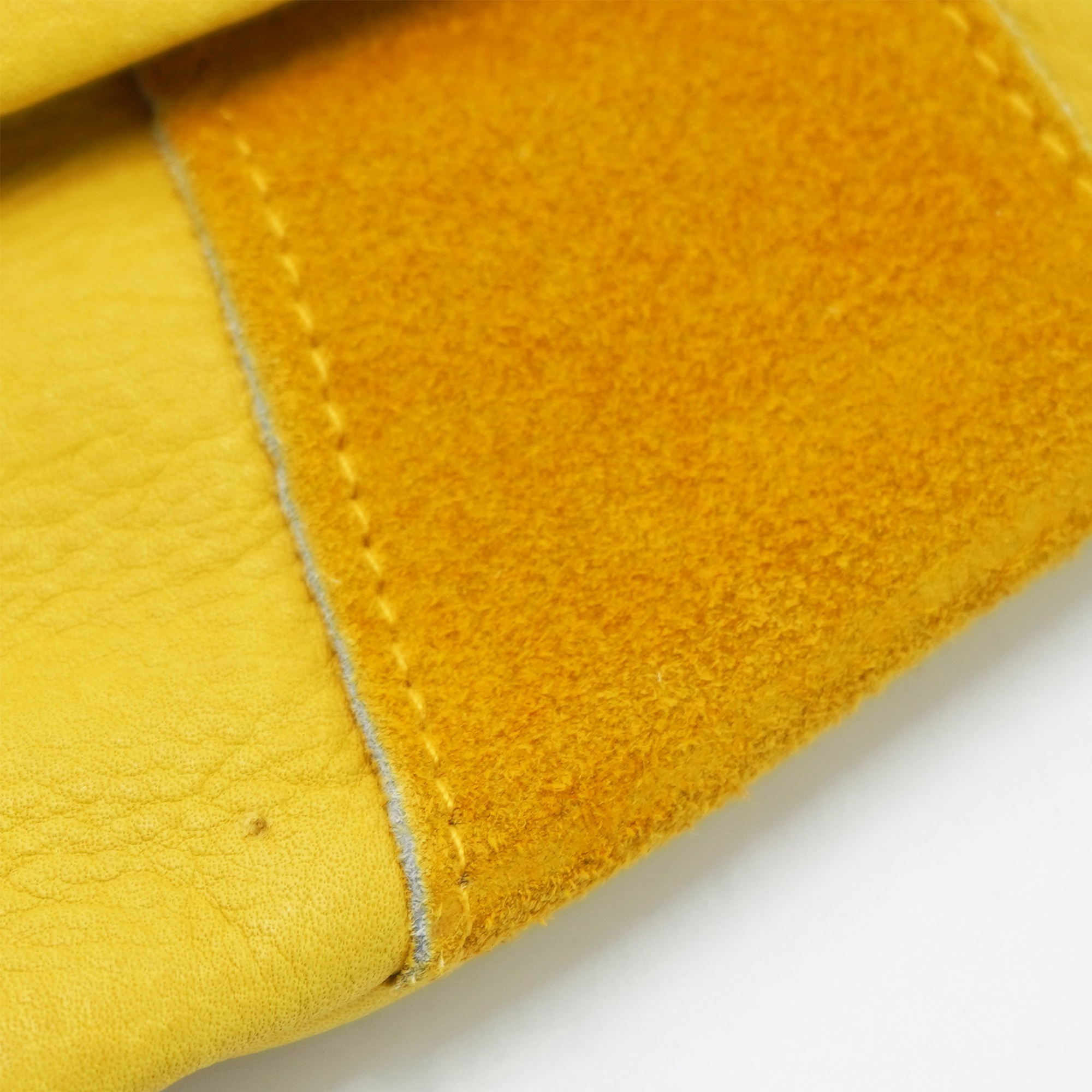 Yellow Cowhide Leather Palm Gloves 6