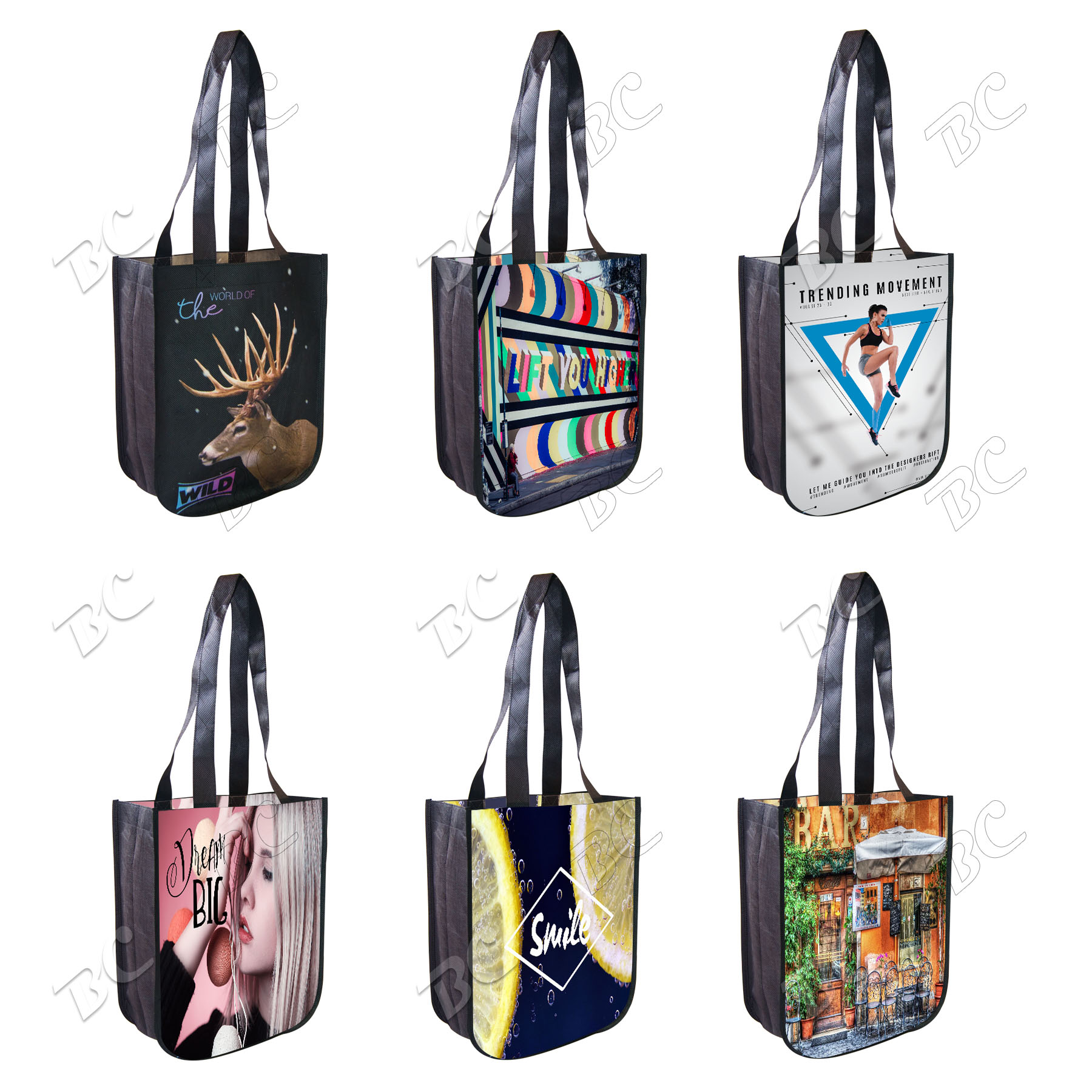 Free Shipping 80 GSM PET Non-woven Small Shopper Tote 5