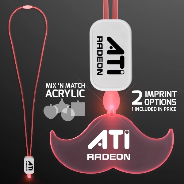 LED Lanyard with Acrylic Mustache Pendant 4