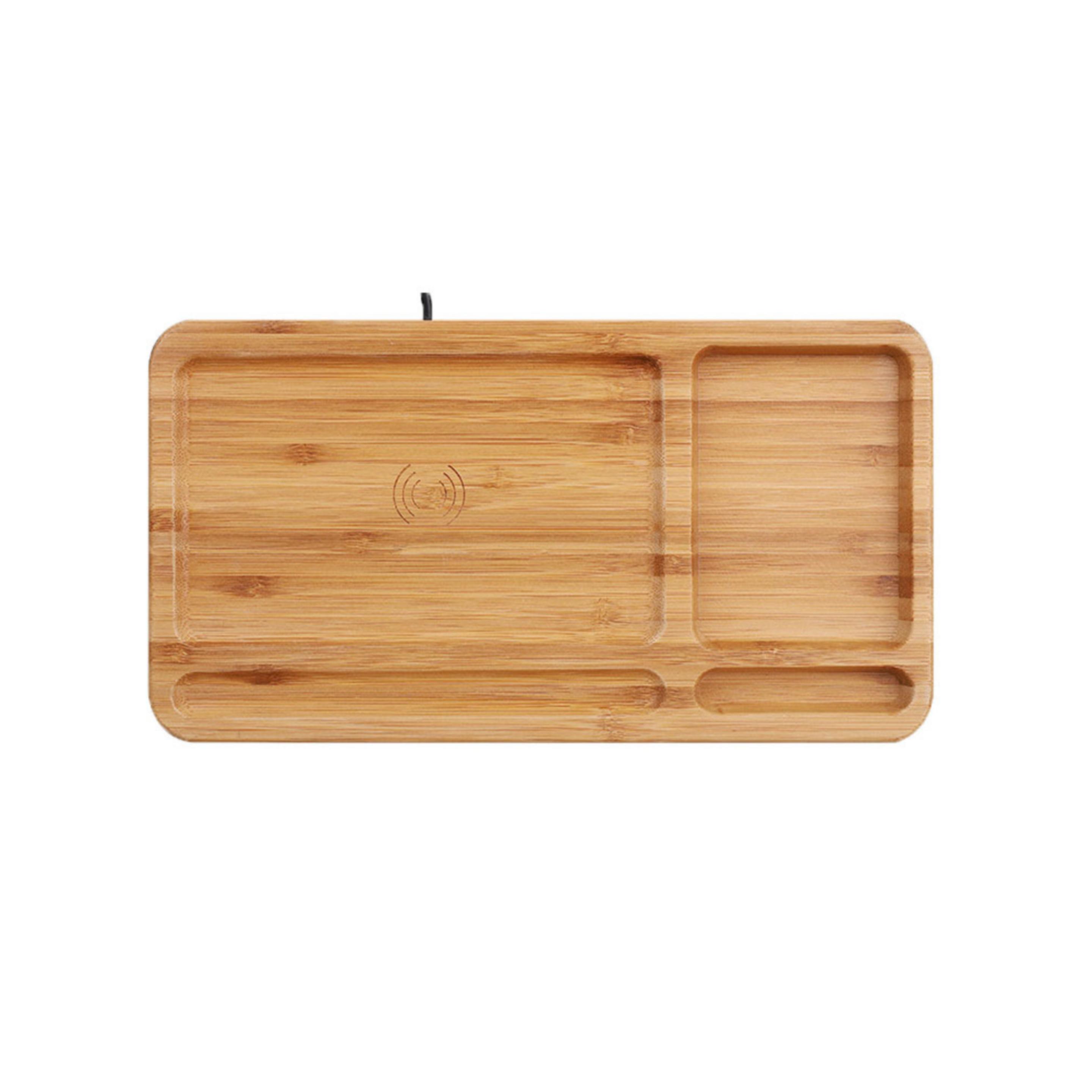 Bamboo tray storage tray wireless charger 5