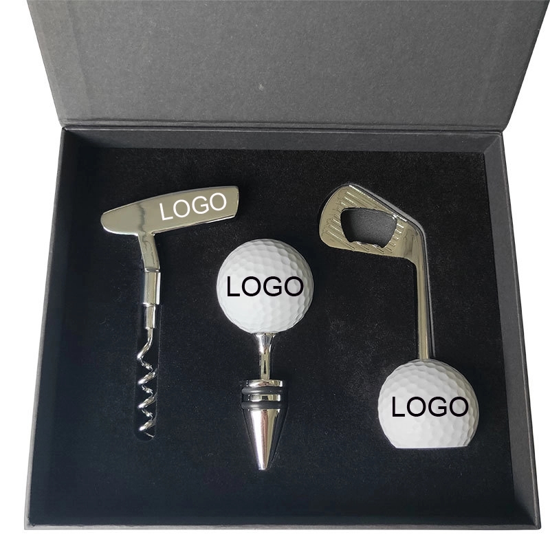 Novelty Golf Ball Wine Stopper Beer opener Gift Set 4
