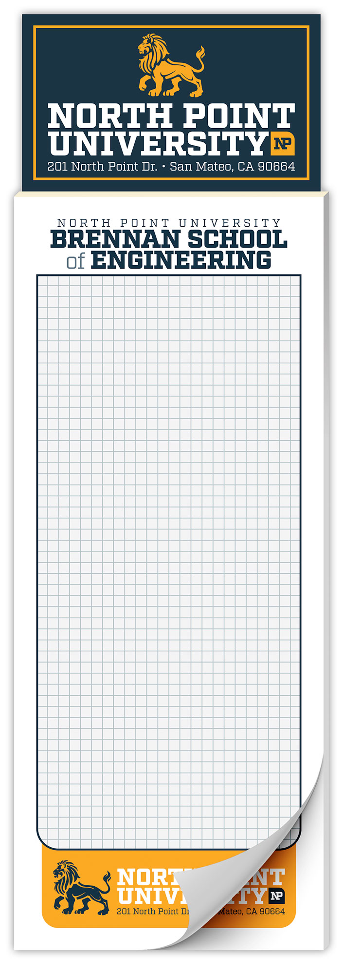 Custom Magna-Pad - 3.5x10.5 25-Sheet with Business Card Magnet - 3.5x10.5 1