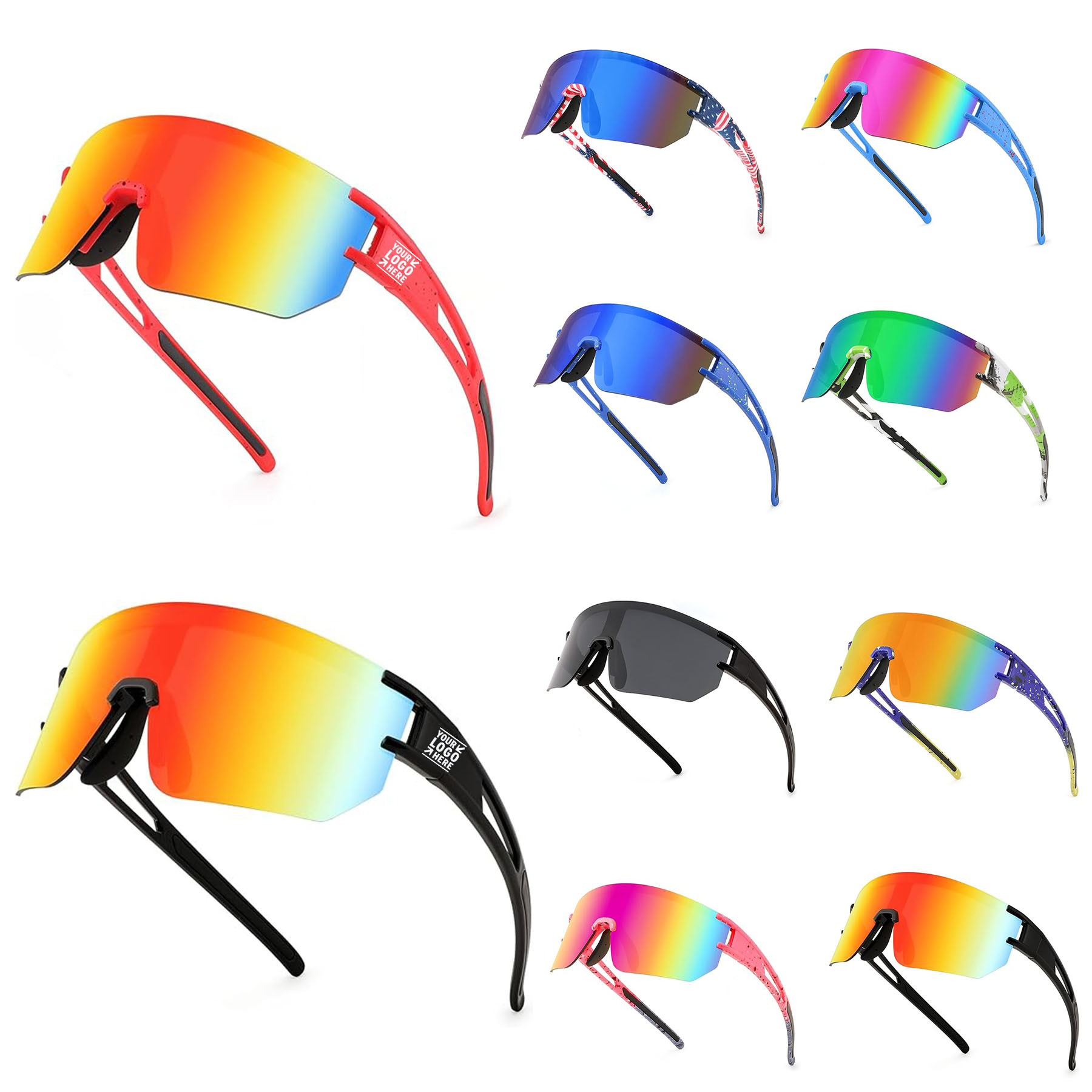 Men Women Cycling Sunglasses 80s Sport Baseball Running Mirrored Sun Glasses