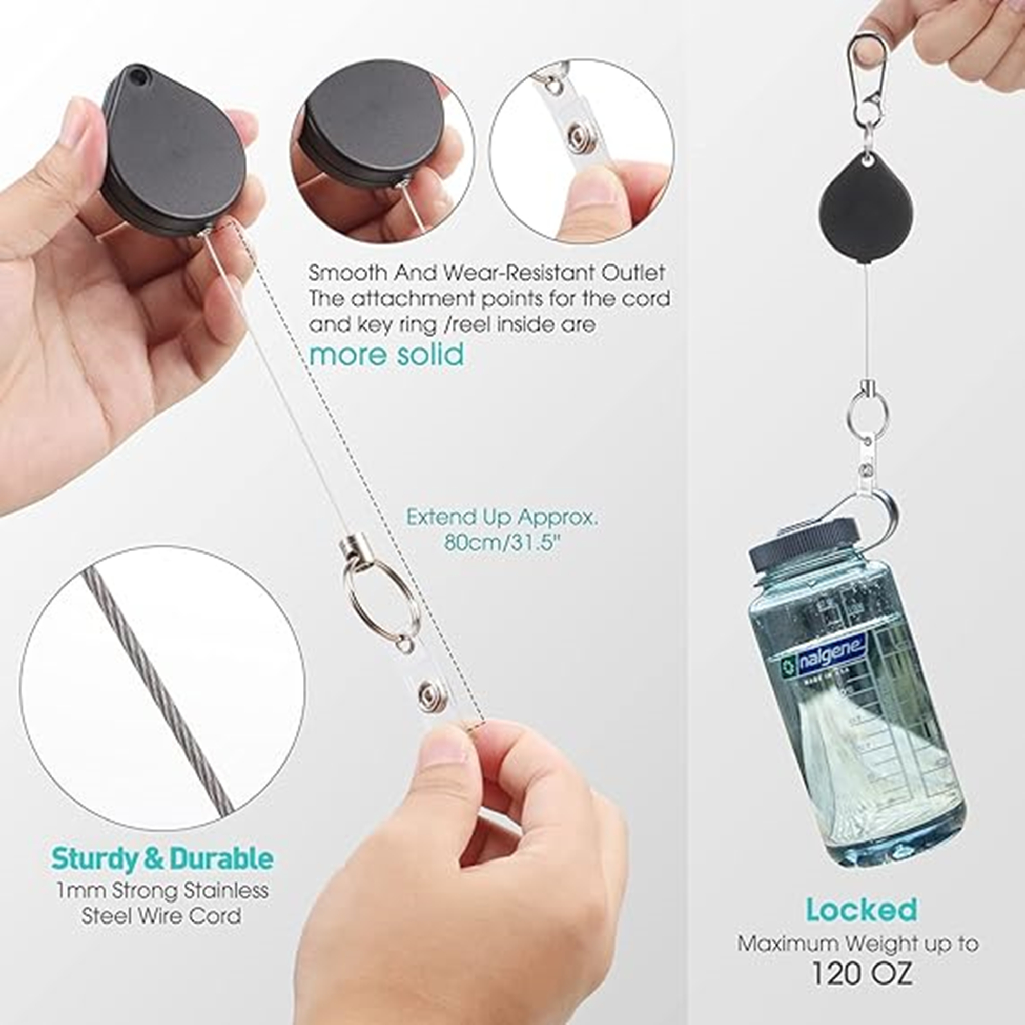 Retractable Badge Holder Reel And Keychain 4