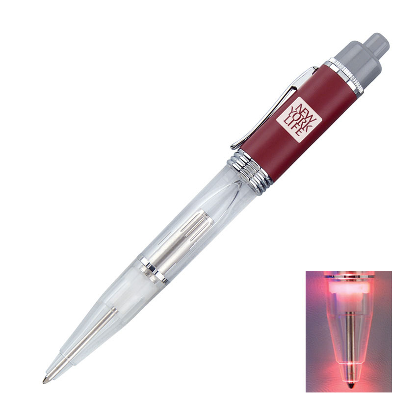 Plunge Action LED Light Up Ballpoint Pen 1