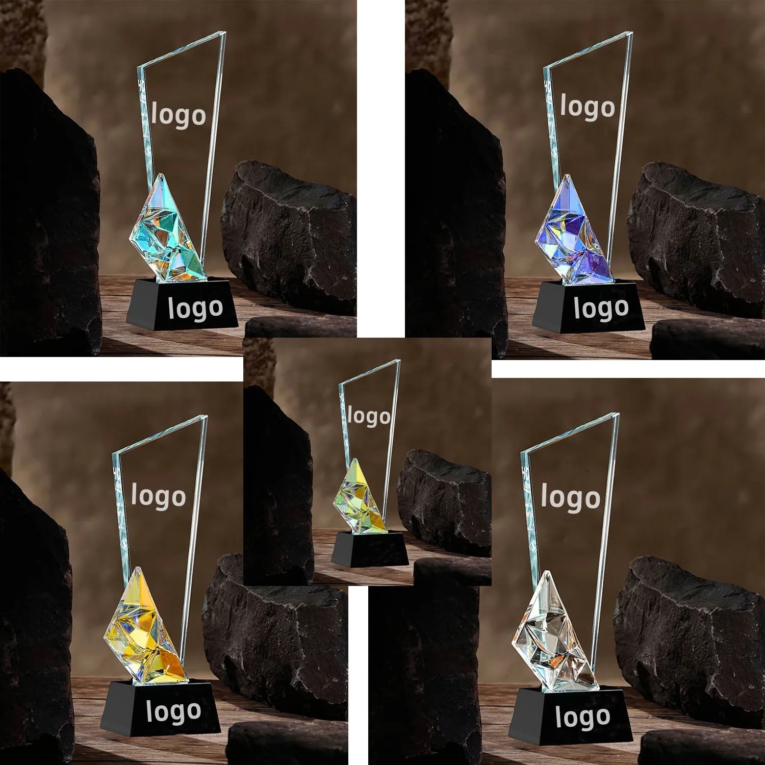 Customized Crystal Trophy Awards Glass Souvenir Gifts 2