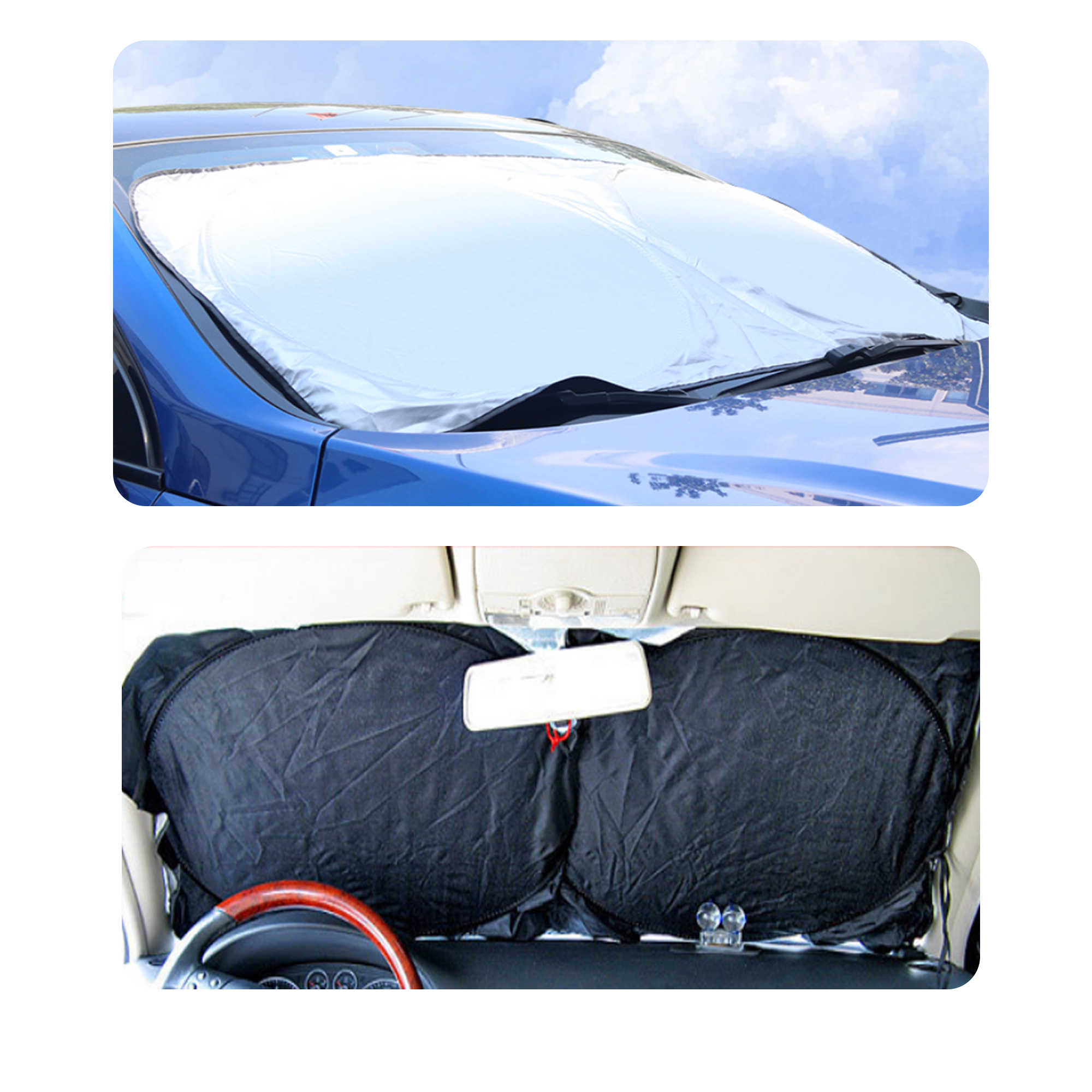 MOQ 30 PCS Universal Foldable Car Sun Shade 3