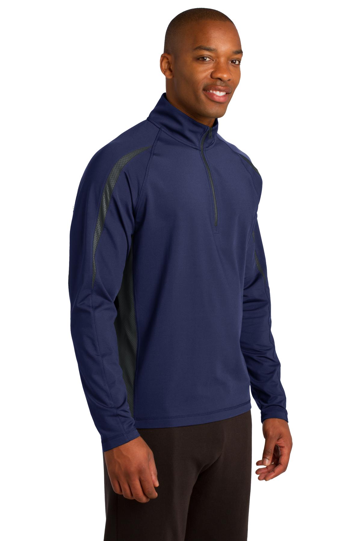 Sport-Tek Sport-Wick Stretch 1/4-Zip Colorblock Pullover. ST851, custom hoodie or sweatshirt with logo imprint 35