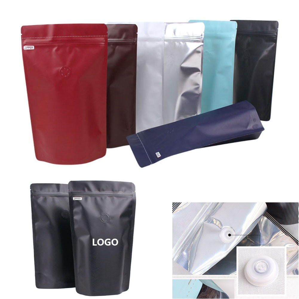 Zipper Pouch Coffee Bag With Valve One Way Degassing 1