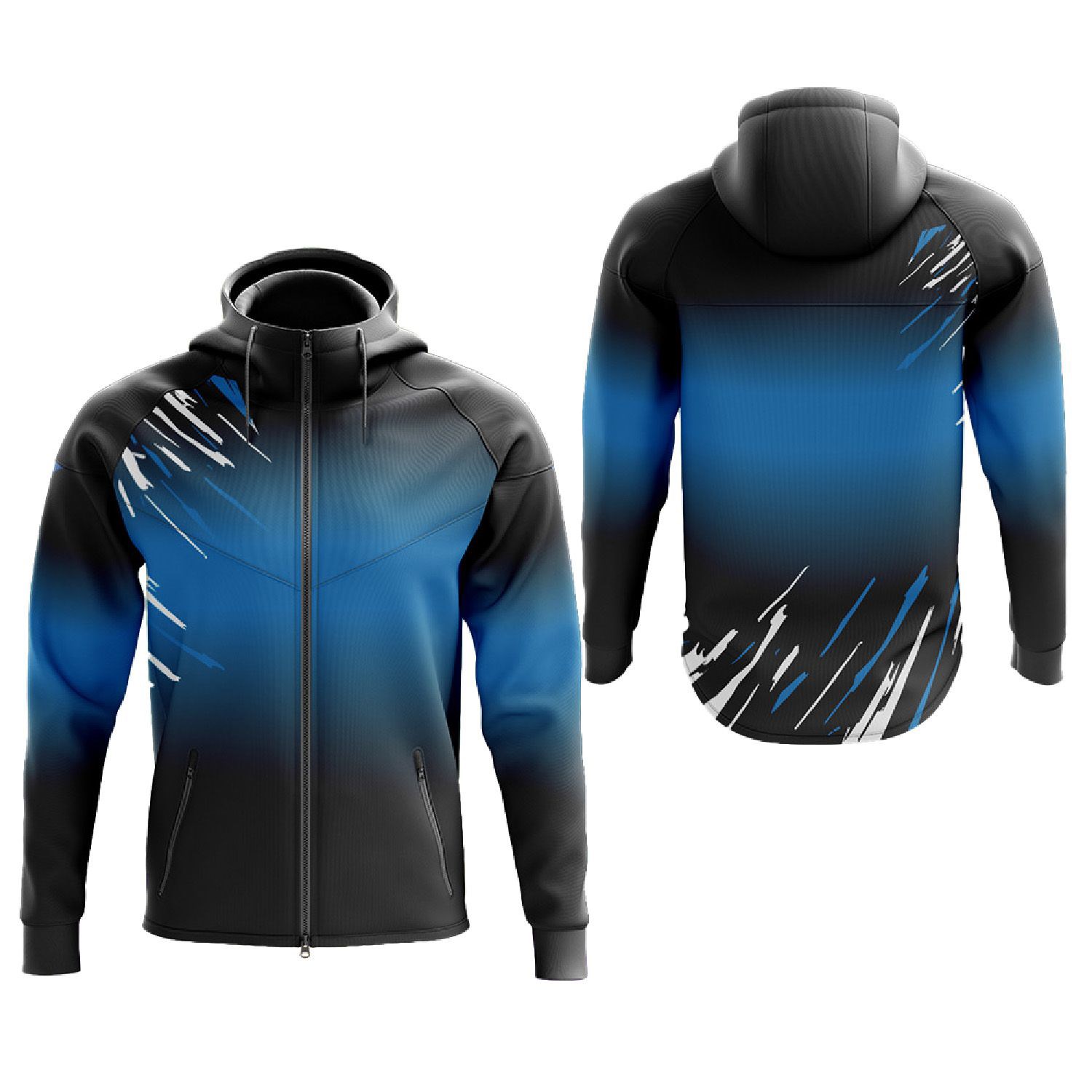 Unisex 280 GSM Spandex Interlock Fleece Zipper Hoodie with zipper pockets 7