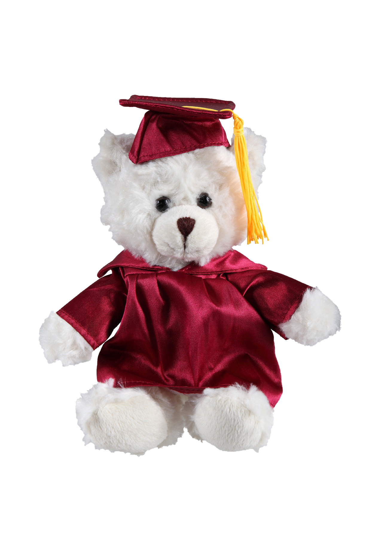 soft plush  Cream Curly Sitting Bear with graduation cap &gown 6