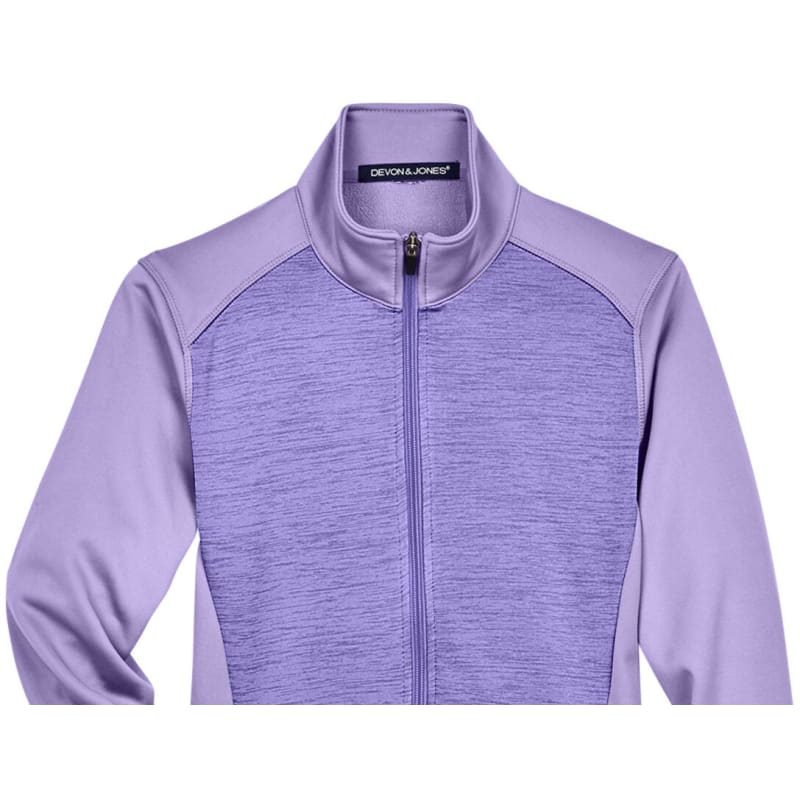 Devon & Jones Ladies' Newbury Colorblock Mélange Fleece Full-Zip 18