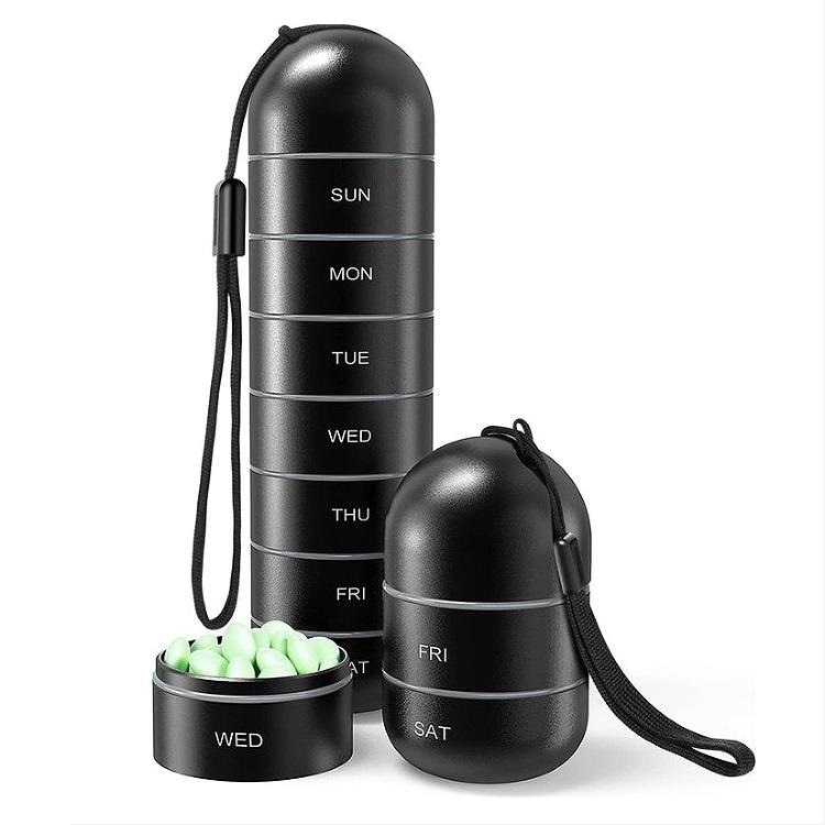 Stackable Weekly Aluminum Alloy Pill Organizer 4