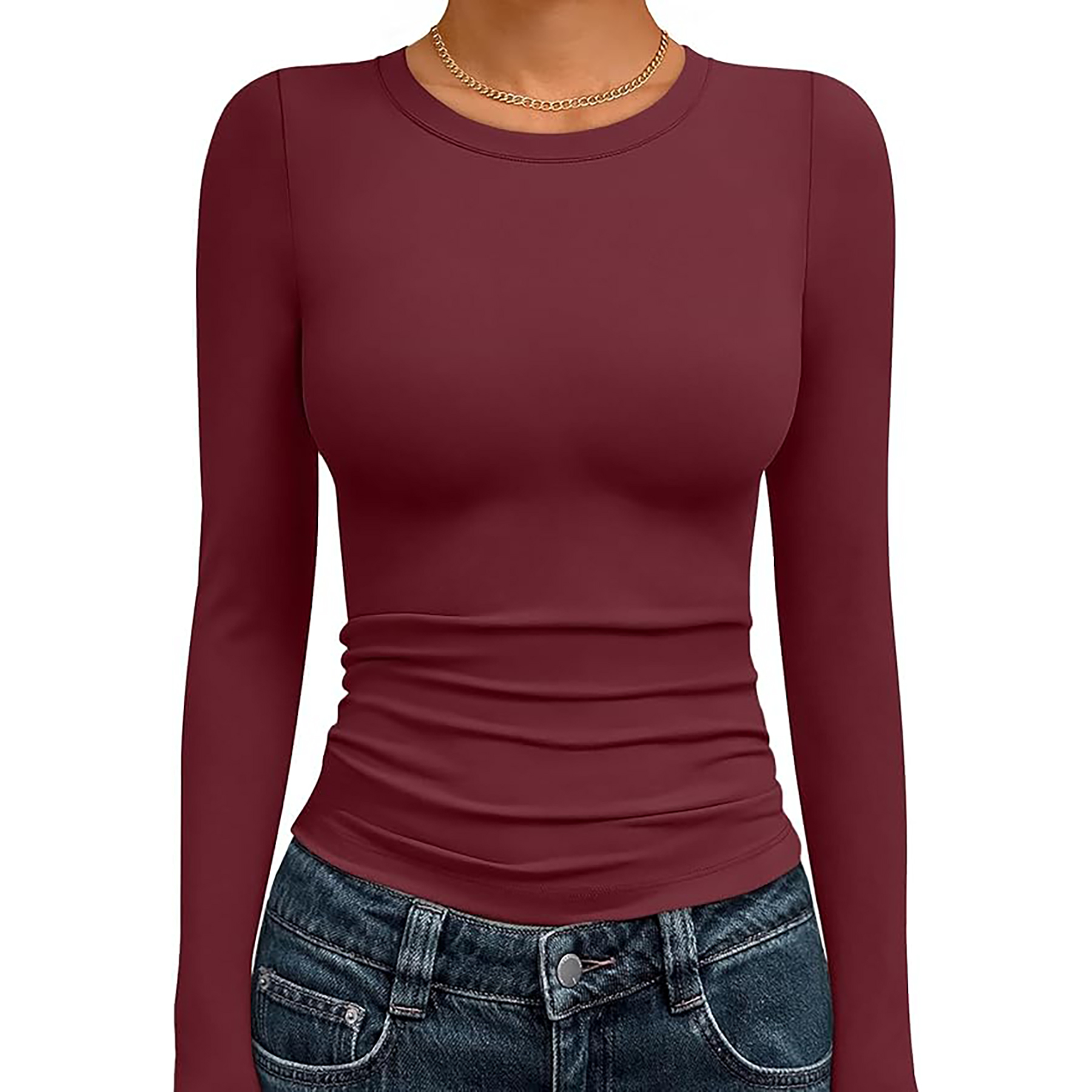 Women's Basic Round Neck Crop Top 25