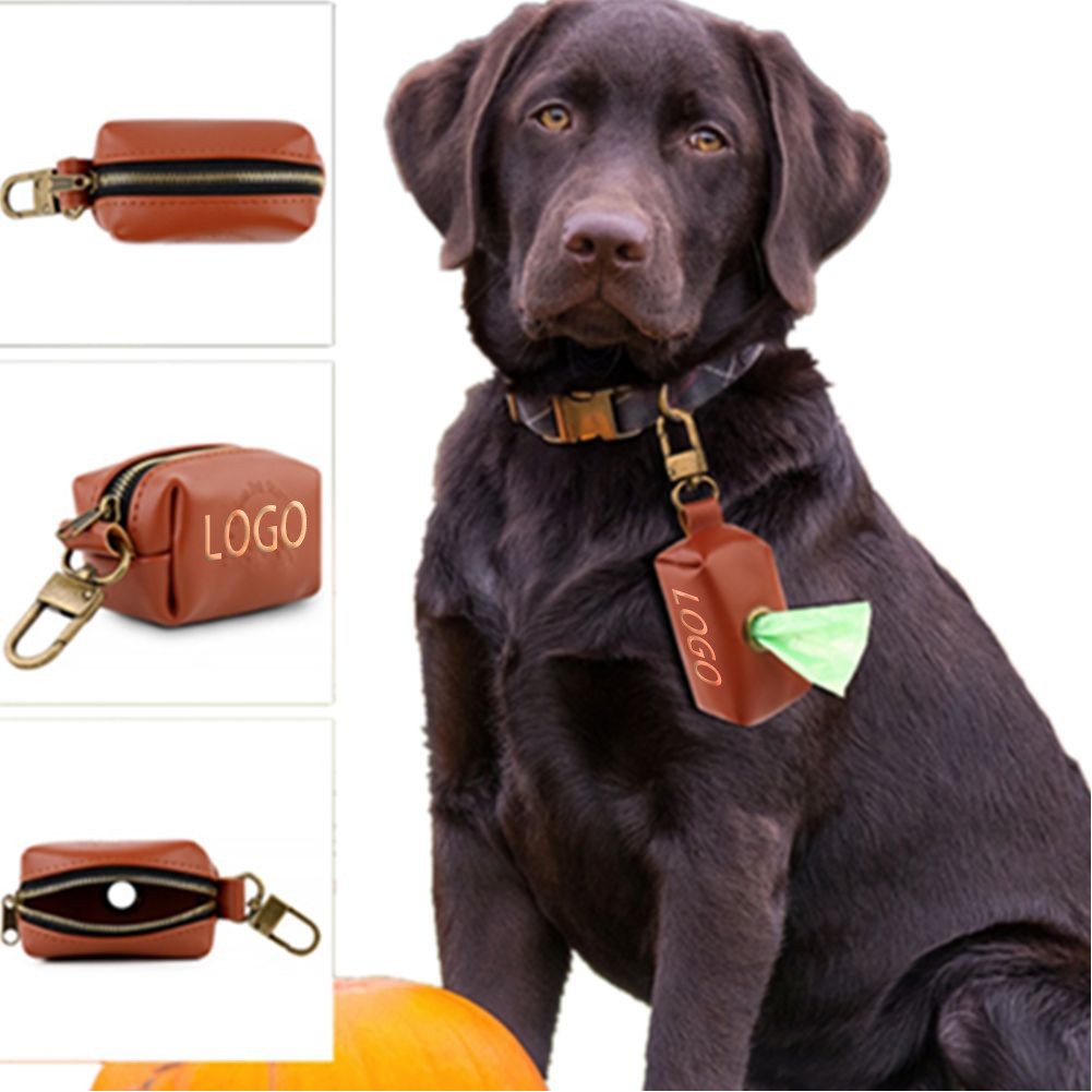 Leather Dog Poop Waste Bag Dispenser 2
