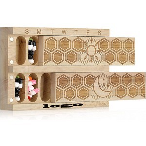 Wooden 7 Day Pill Organizer 7