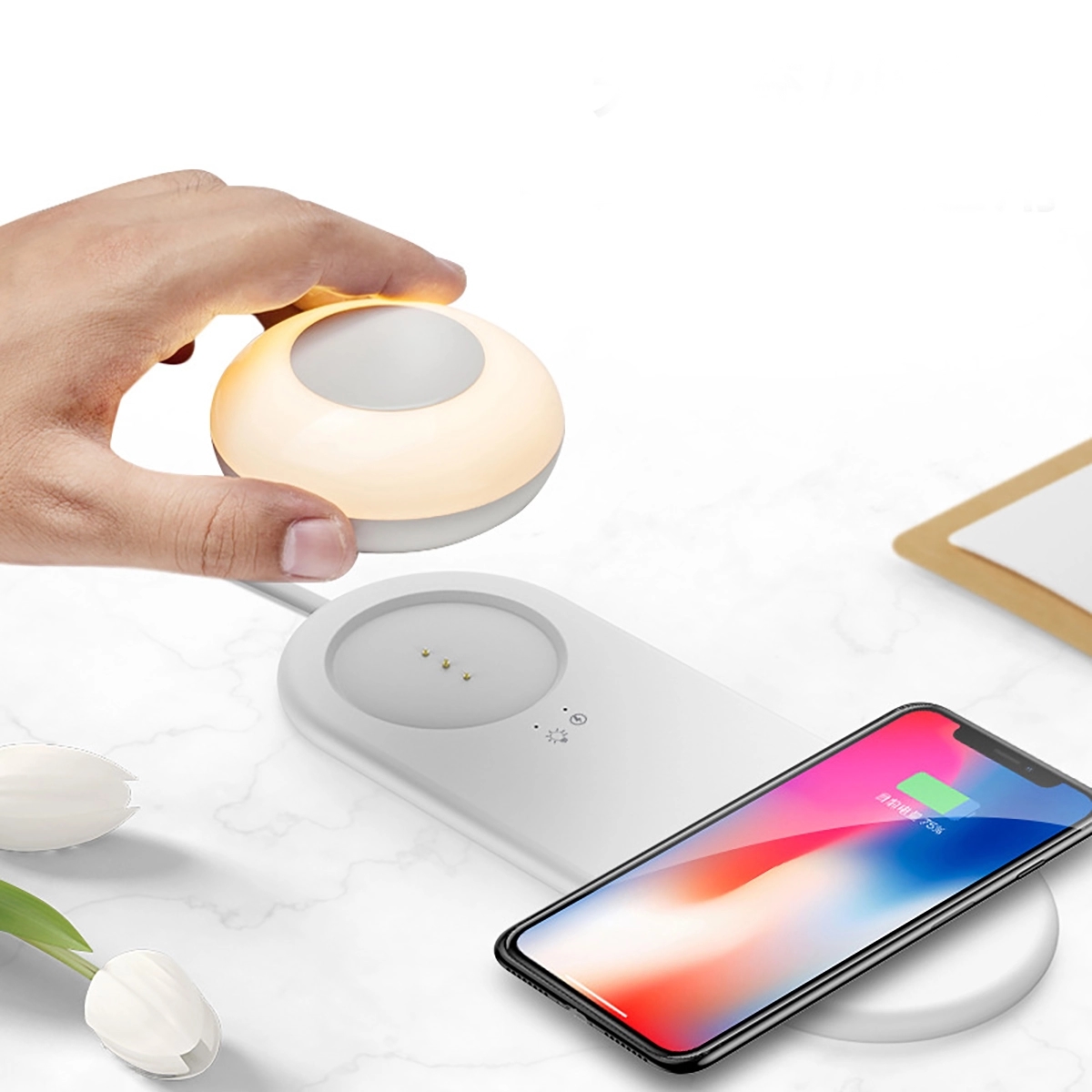 Creative LED desk lamp with wireless charger 3