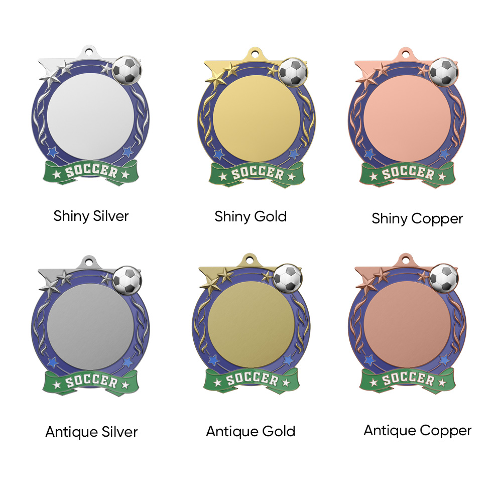 2" UV Printed Soccer Medals 5