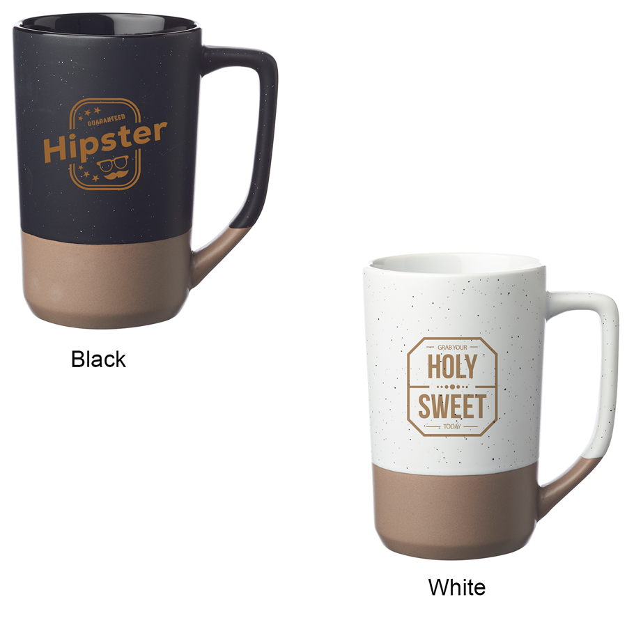 17 oz. Speckle Glazed Two-Tone Ceramic Mug 1