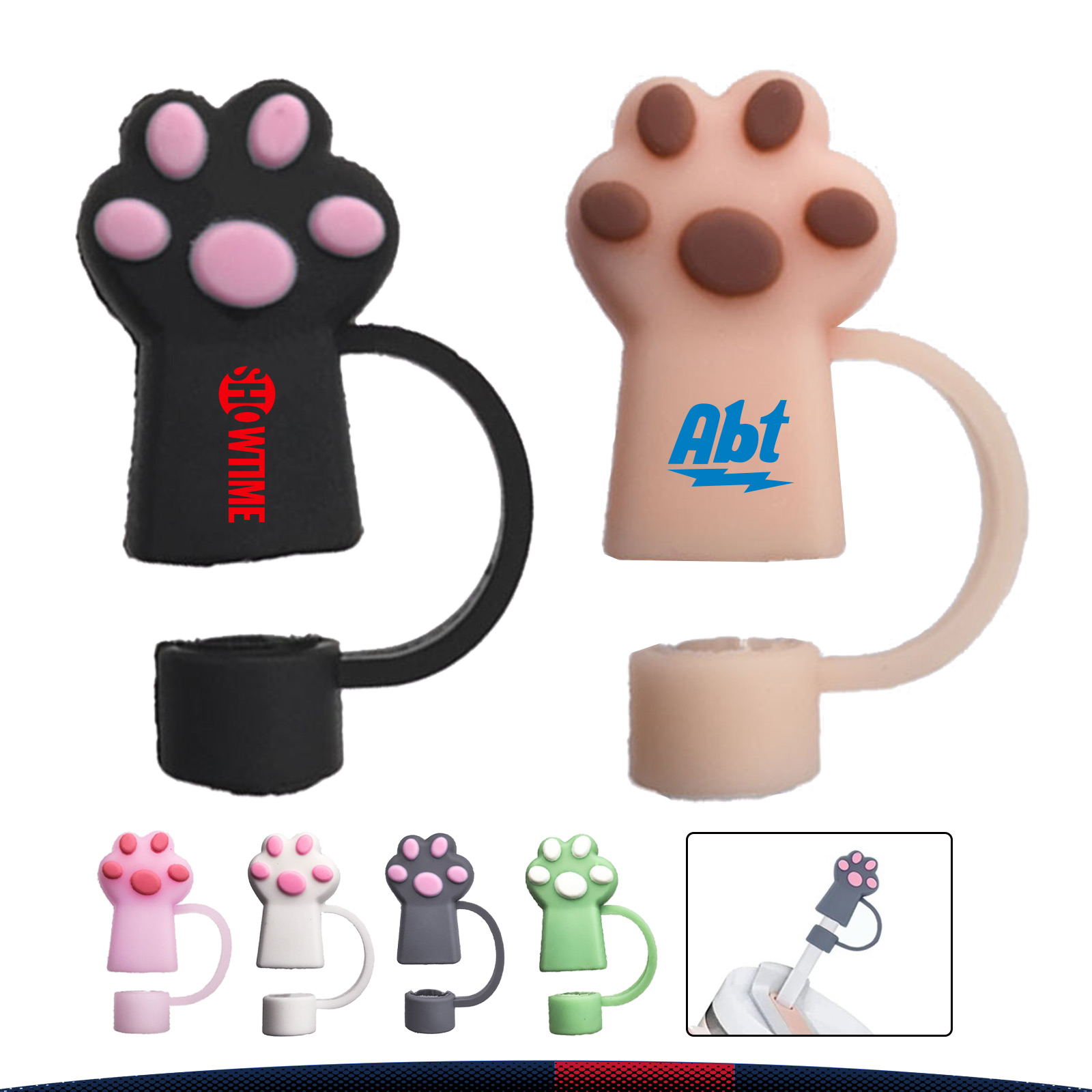 Snurby Cat Paw PVC Straw Topper 3