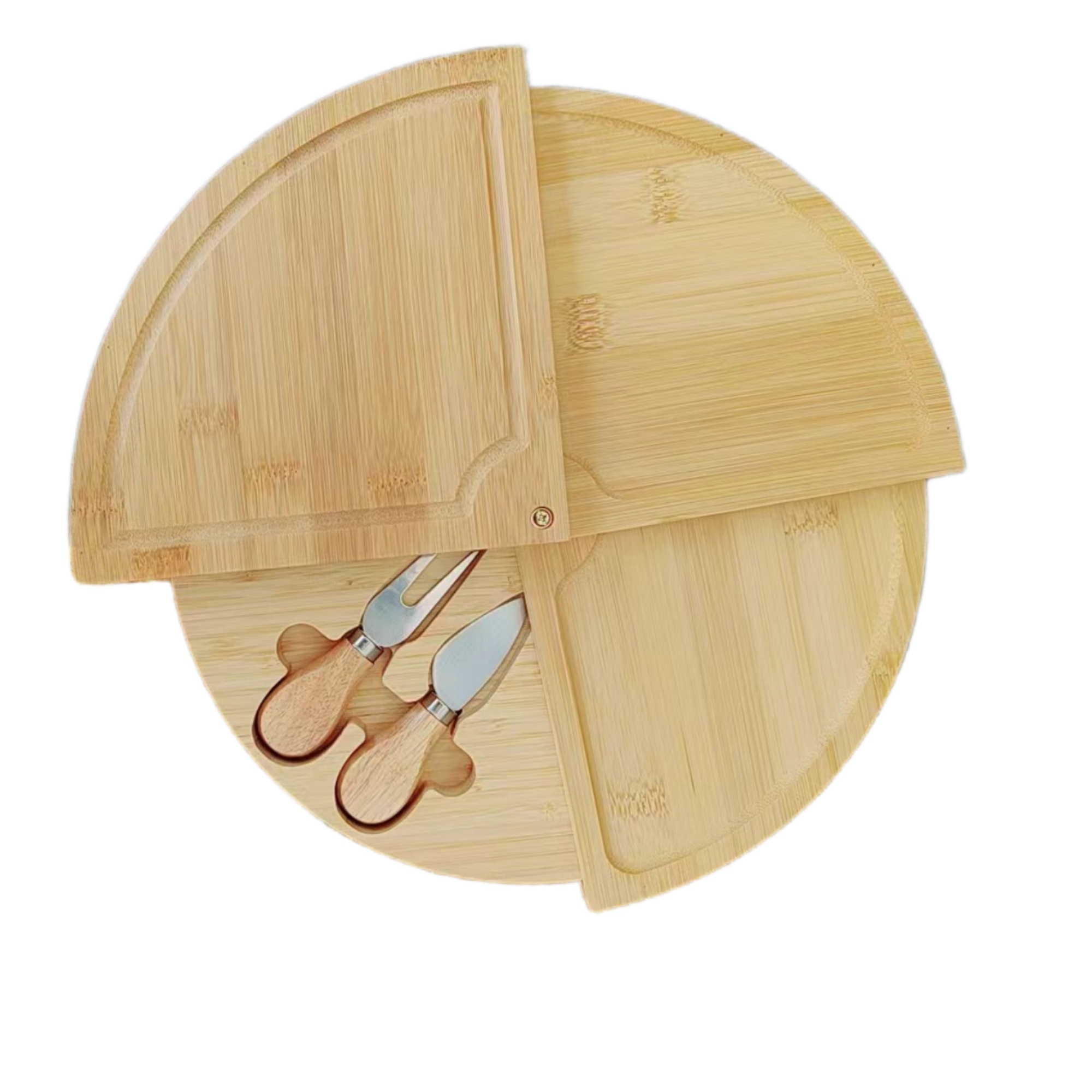 Bamboo Cheese Board and Knife Set 4