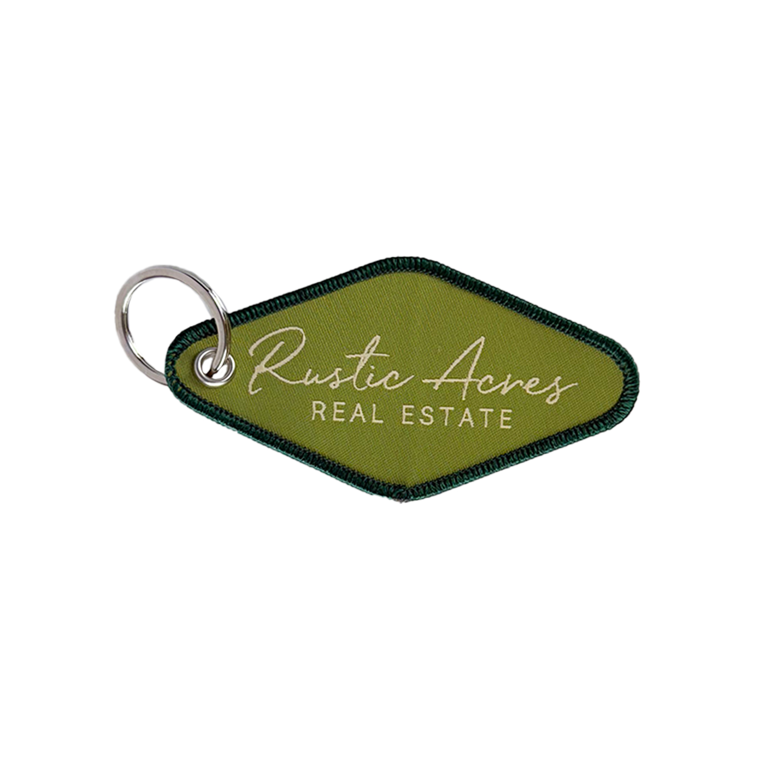 Woven Diamond-Shaped Key Fob w/ Grommet & Split Ring - "Elite" Weave 3