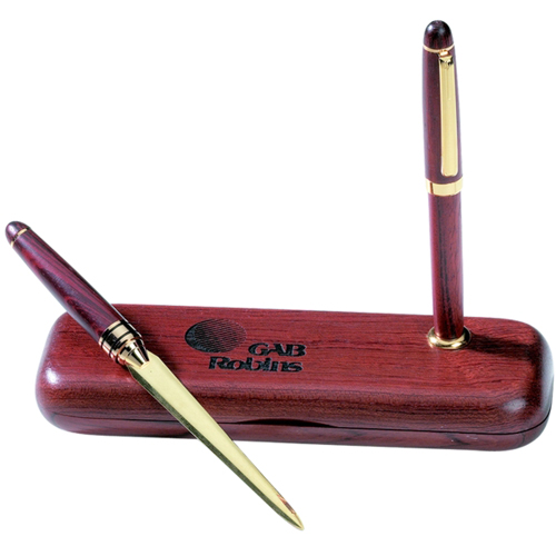 Wood Pen & Letter Opener Set with Stand 2