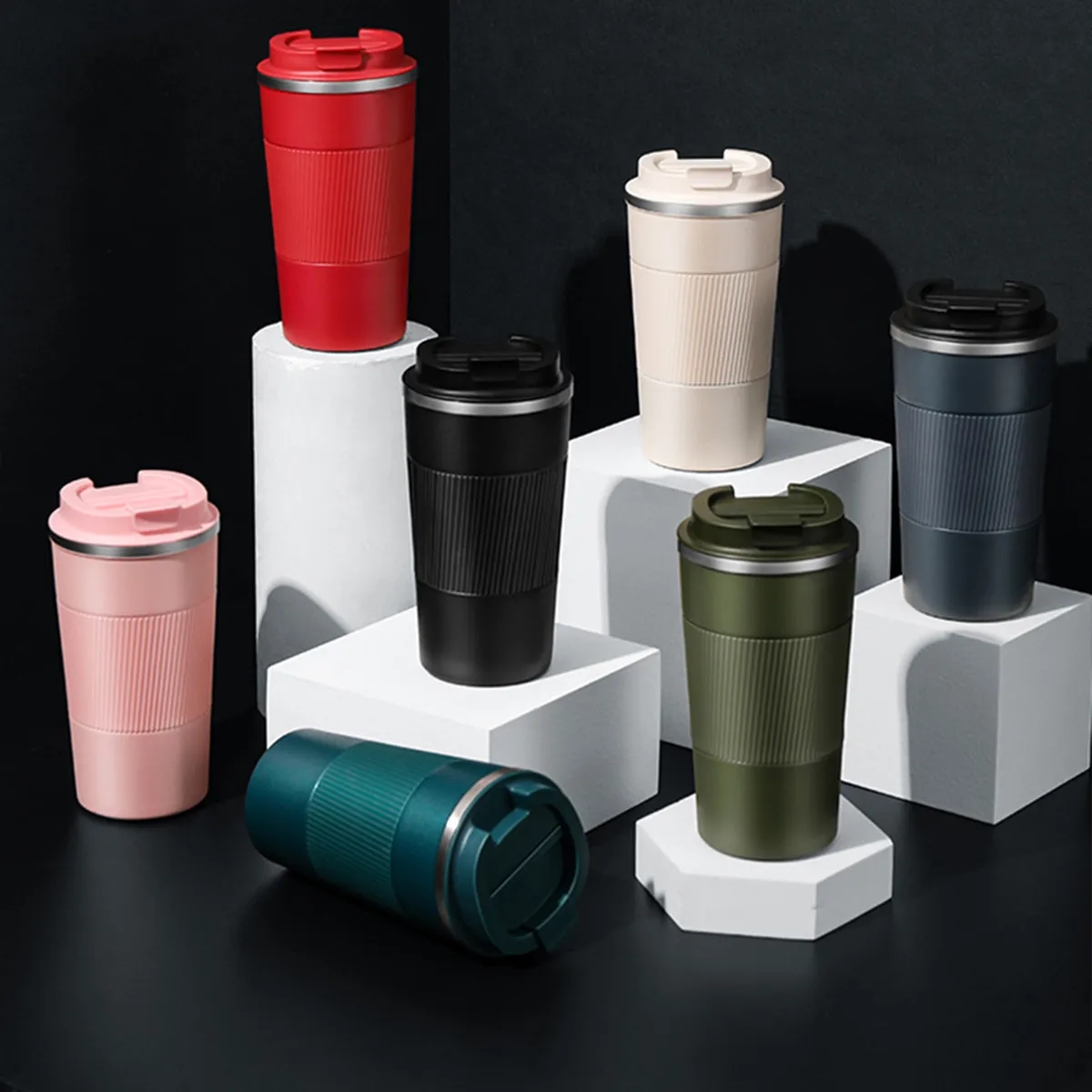 510ml Stainless Steel Travel Coffee Mug Non-slip Thermal Cup 5