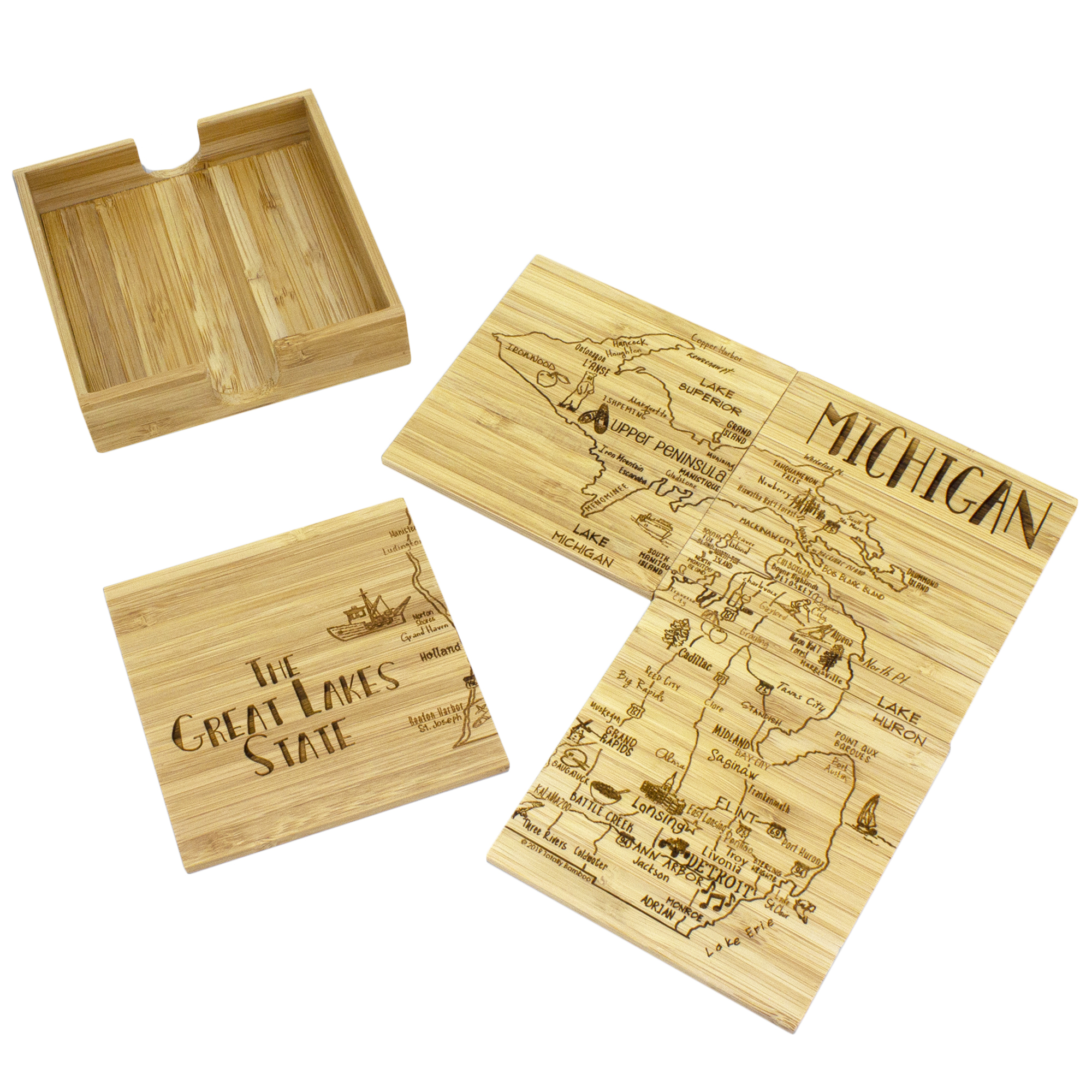 Michigan Puzzle Coaster Set 3