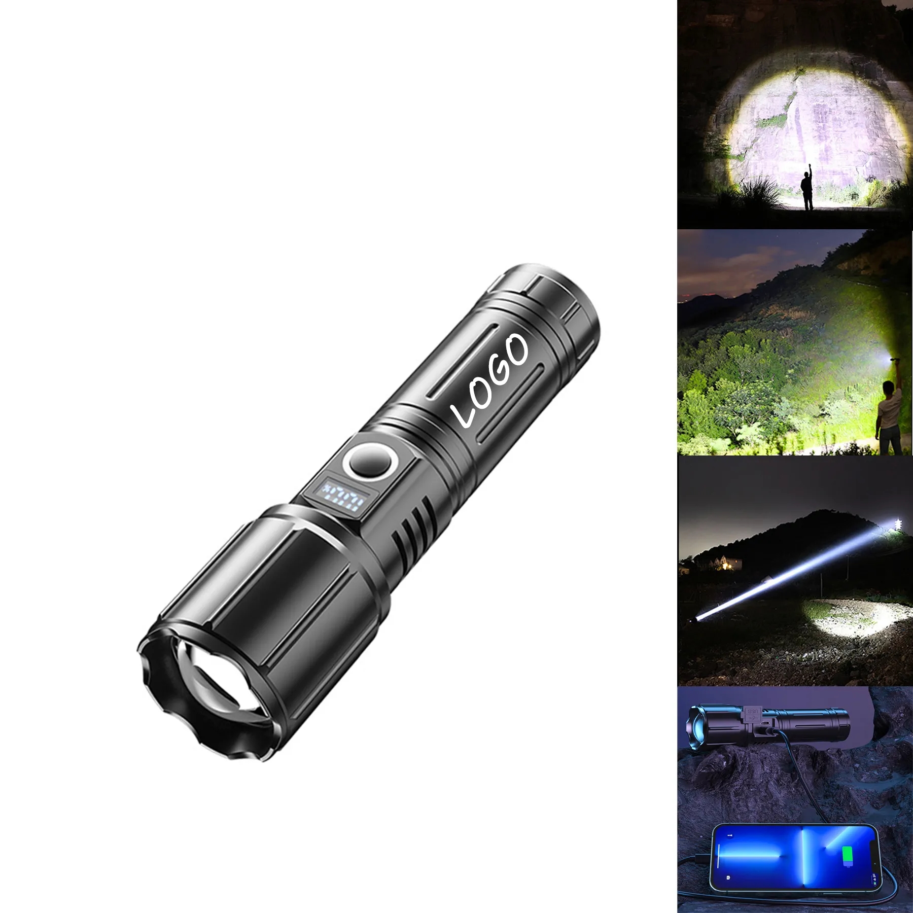 LED Flashlight Waterproof USB-C Powered Rechargeable 4