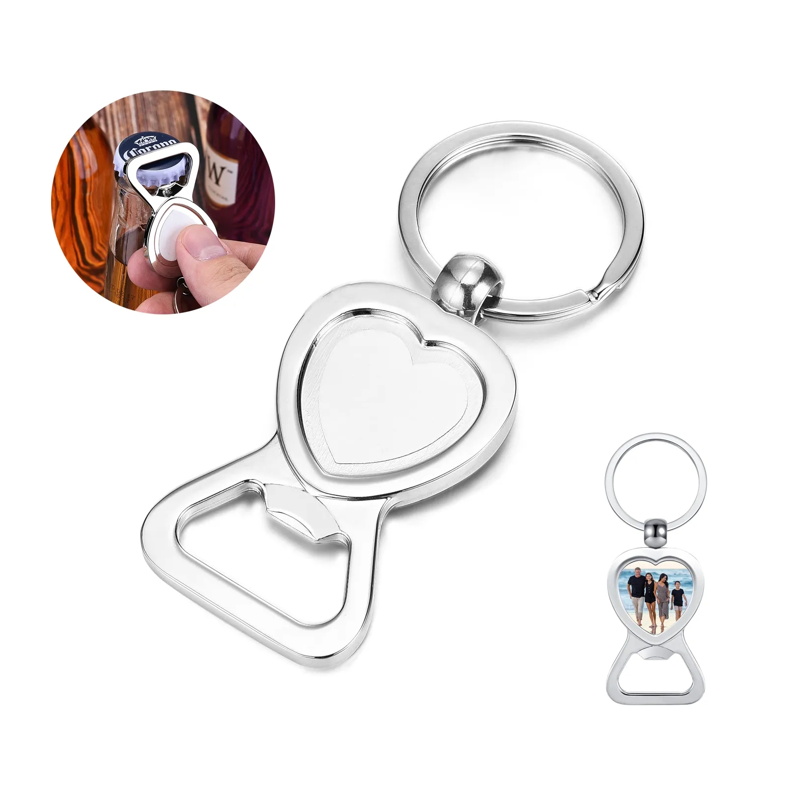 Love Heart Bottle Opener Keychain 1
