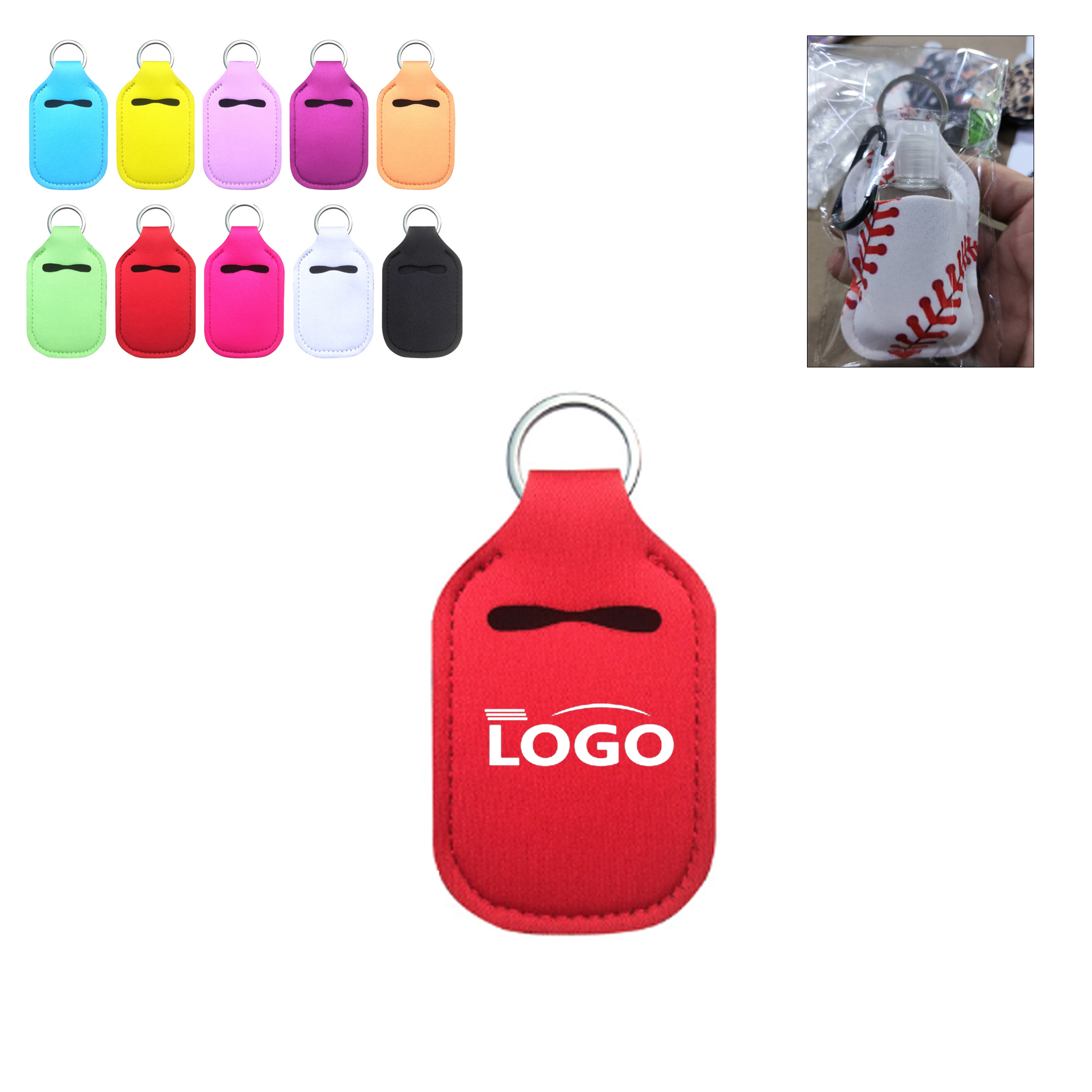 1 OZ Travel Hand Sanitizer Bottle Keychain With Your Logo 2