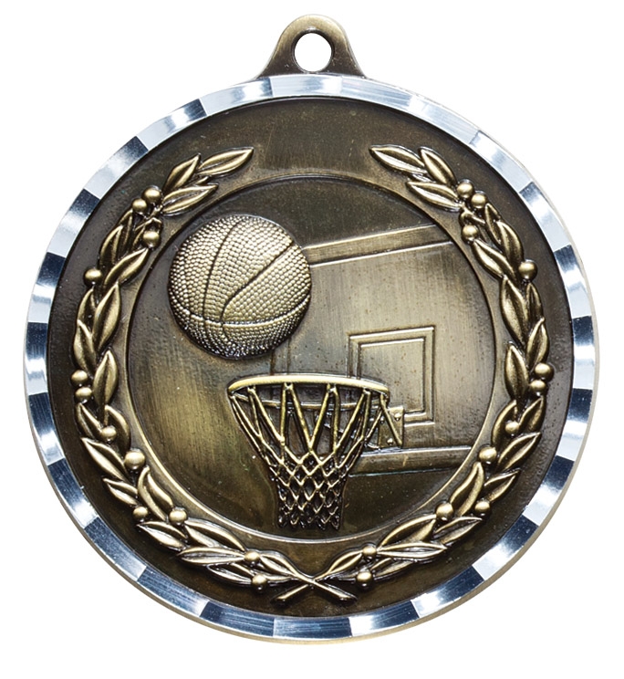 2" Basketball Diamond Cut Medal 2