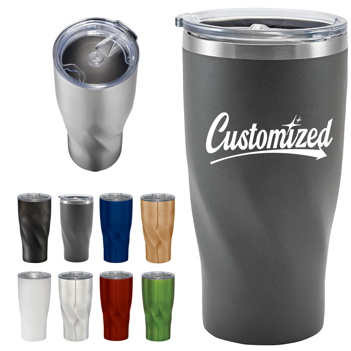 20oz Stainless Steel Twist Design Tumbler 2
