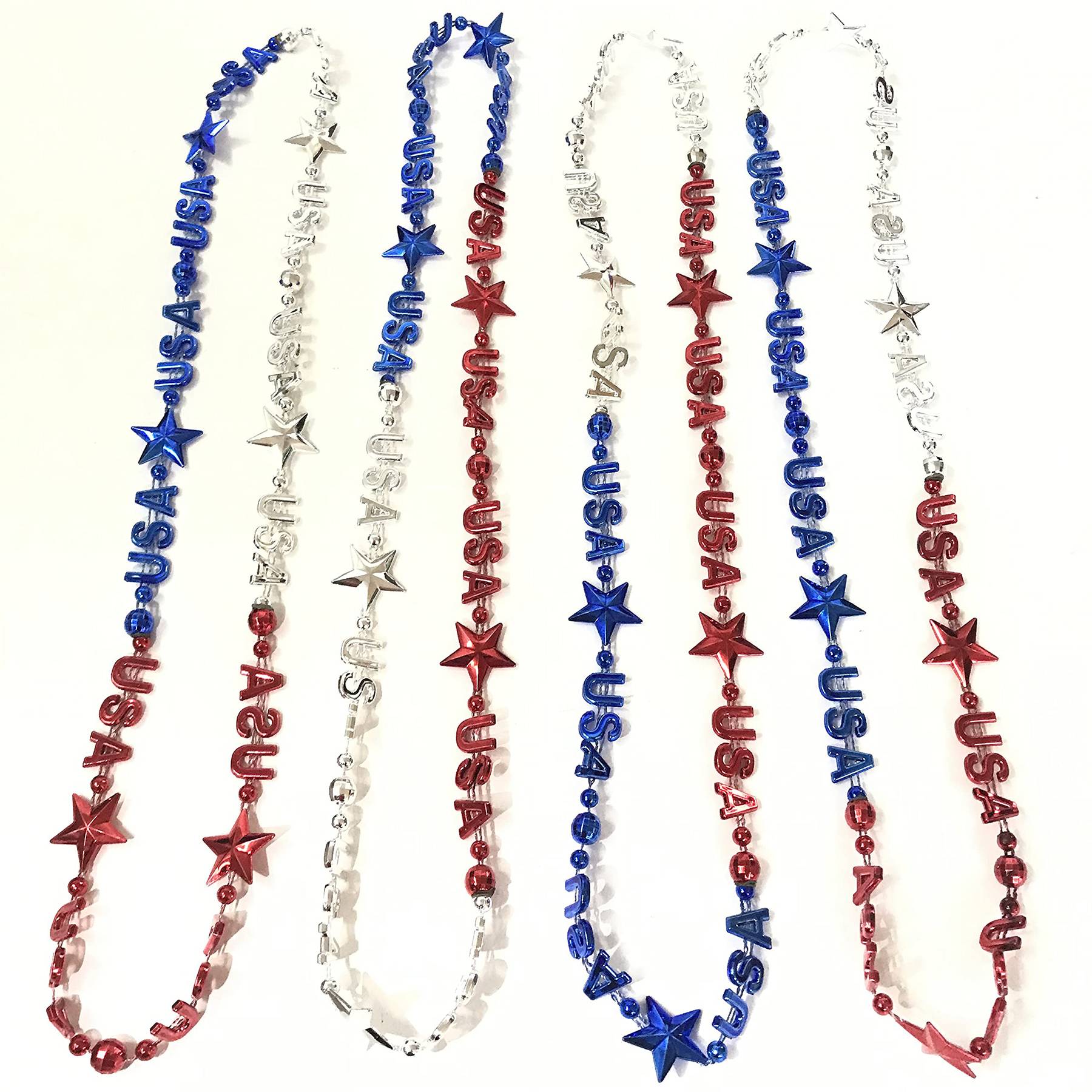 Independence Day USA Pentagram Bead Necklace 4